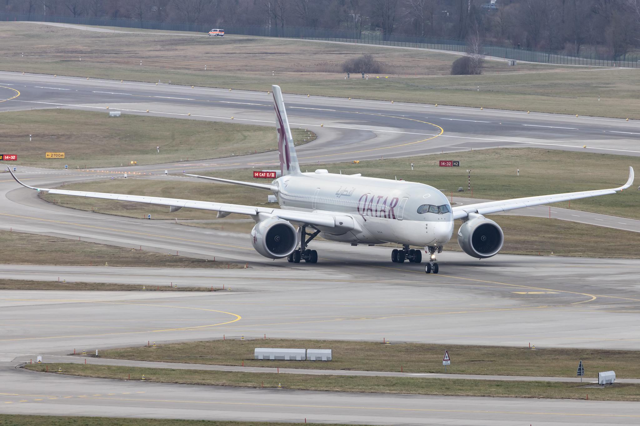 Flughafen Zürich: Qatar Airways (QR / QTR) |  Airbus A350-941 A359 | A7-ALH | MSN 012