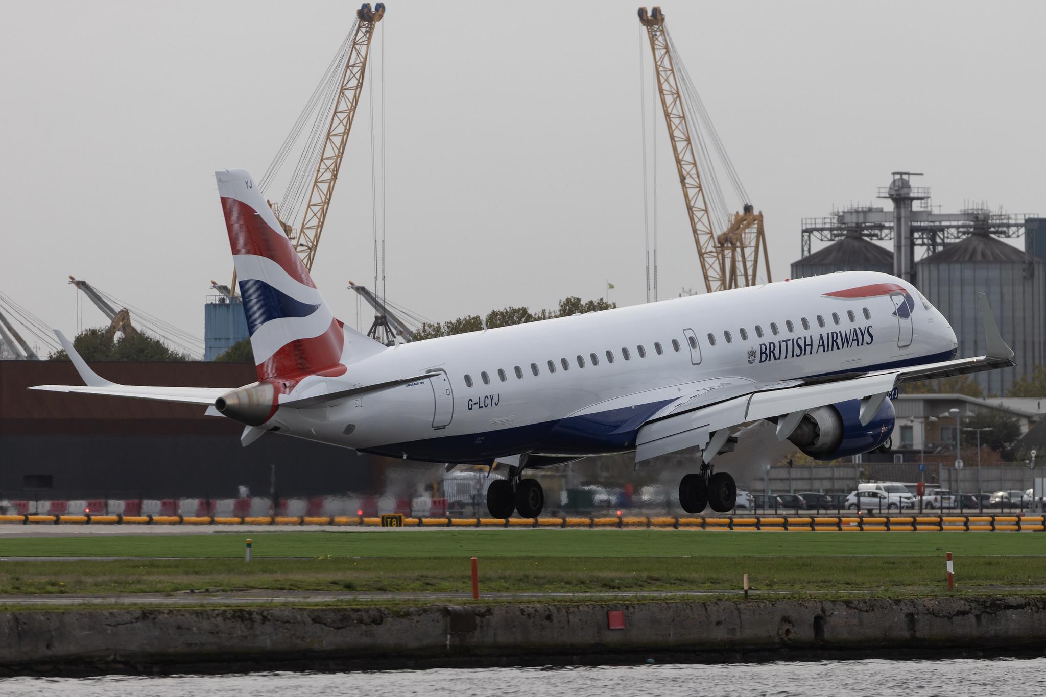 London City Airport: British Airways (BA / BAW) | Operator: BA CityFlyer | Embraer E190SR E190 | G-LCYJ | MSN 19000339