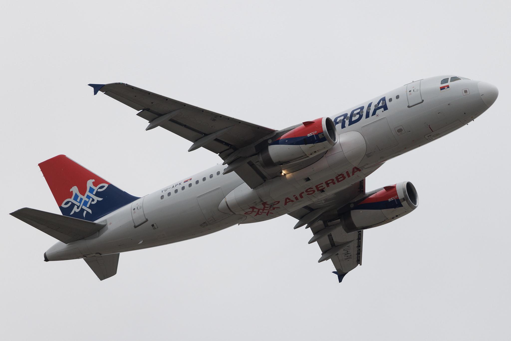 London Heathrow: AirSERBIA (JU / ASL) | Airbus A319-132 A319 | YU-APK | MSN 02032