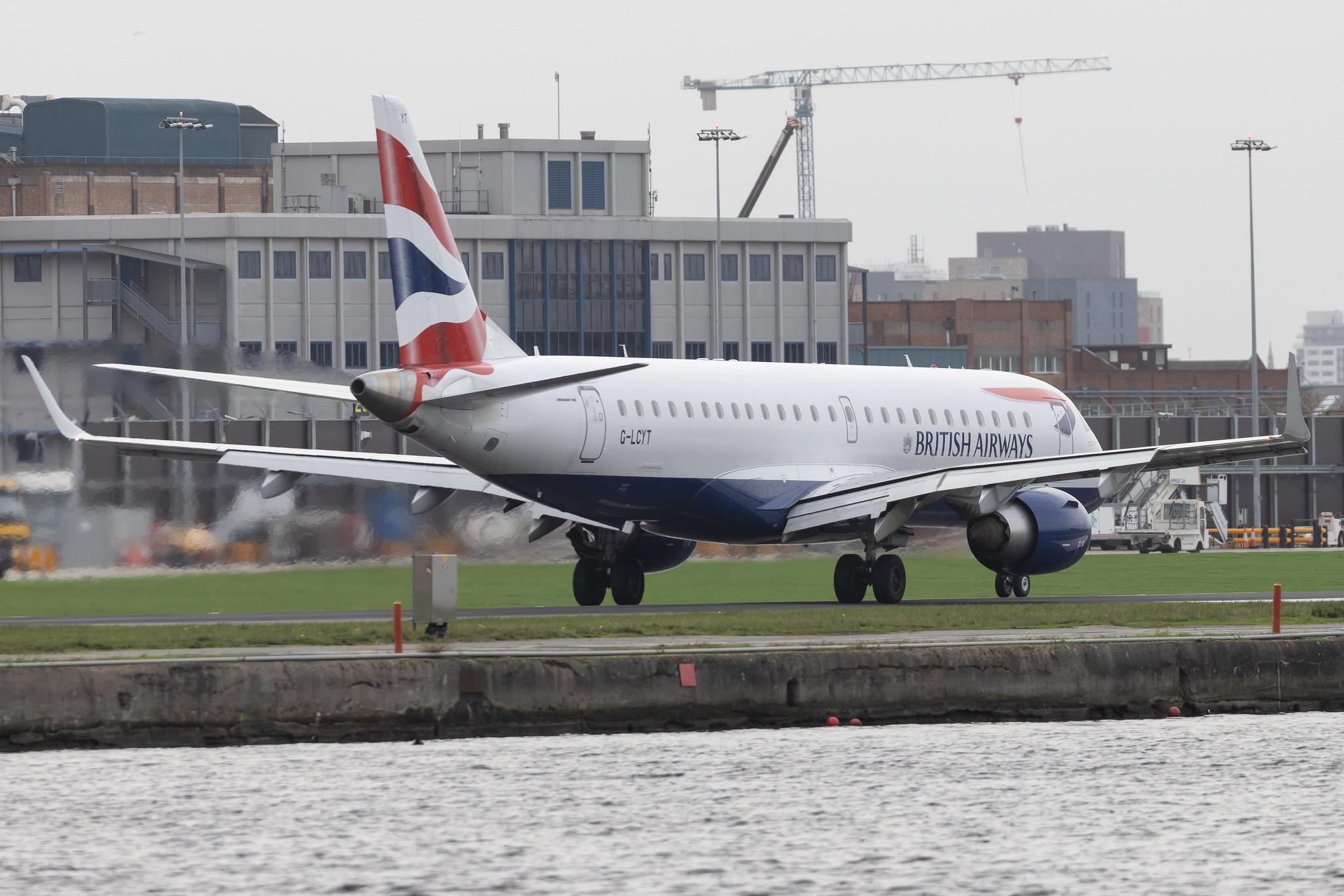 London City Airport: British Airways (BA / BAW) | Operator: BA CityFlyer | Embraer E190SR E190 | G-LCYT | MSN 19000670