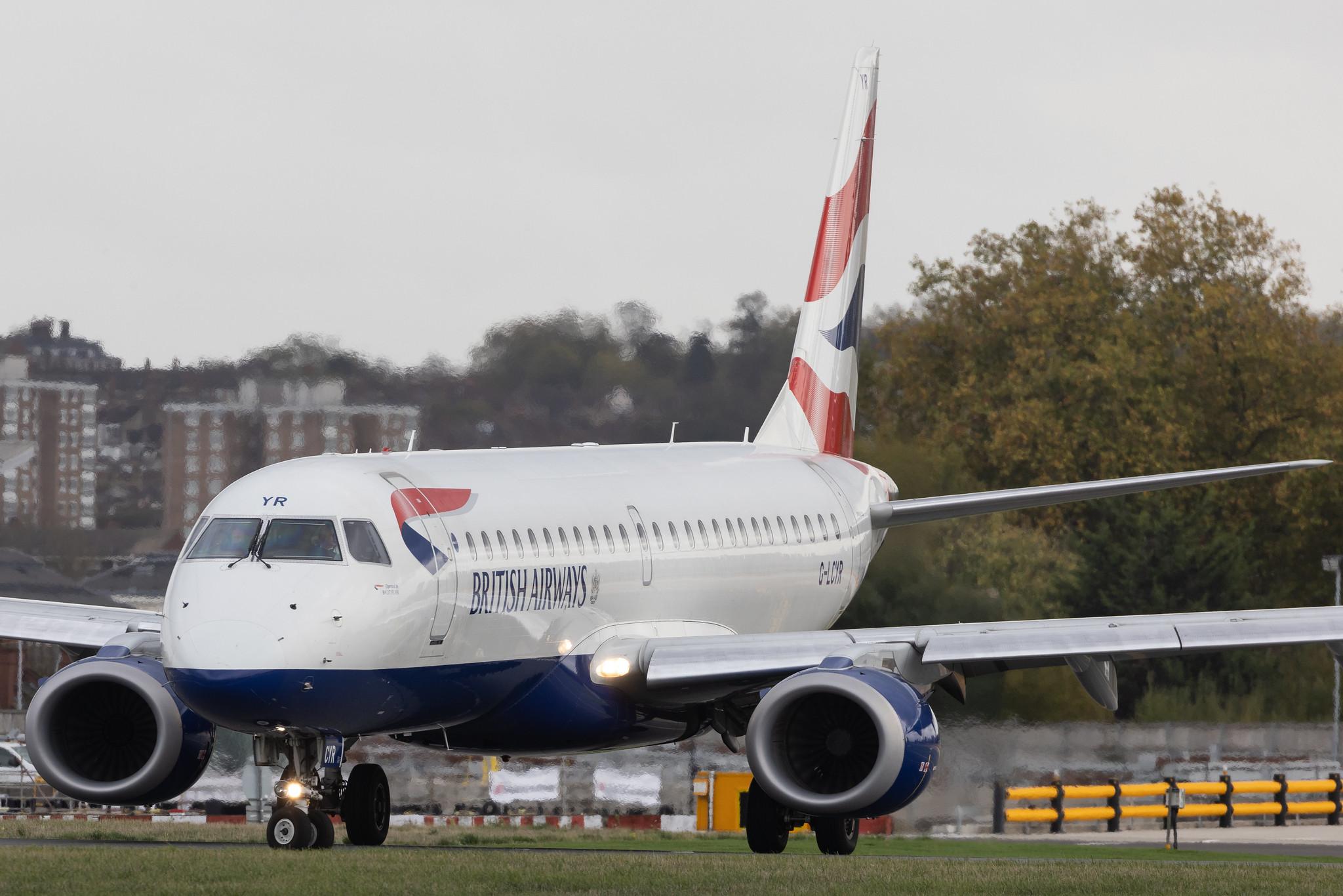 London City Airport: British Airways (BA / BAW) | Operator: BA CityFlyer | Embraer E190SR E190 | G-LCYR | MSN 19000563
