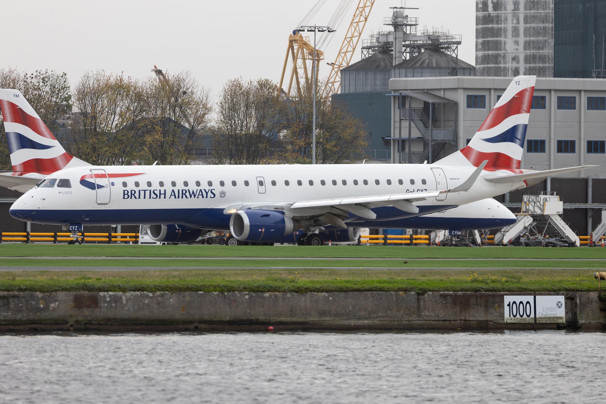 London City Airport: British Airways (BA / BAW) | Operator: BA CityFlyer | Embraer E190SR E190 | G-LCYZ | MSN 19000404