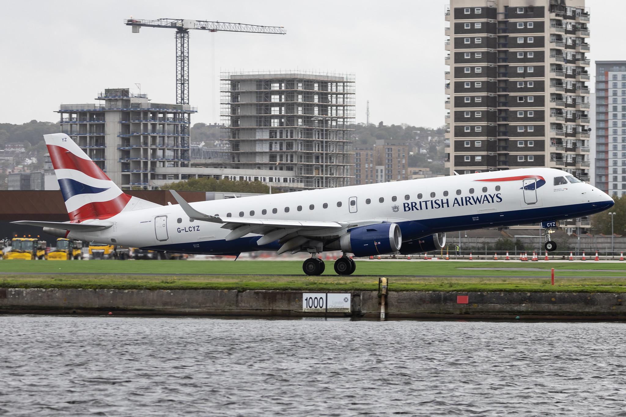 London City Airport: British Airways (BA / BAW) | Operator: BA CityFlyer | Embraer E190SR E190 | G-LCYZ | MSN 19000404