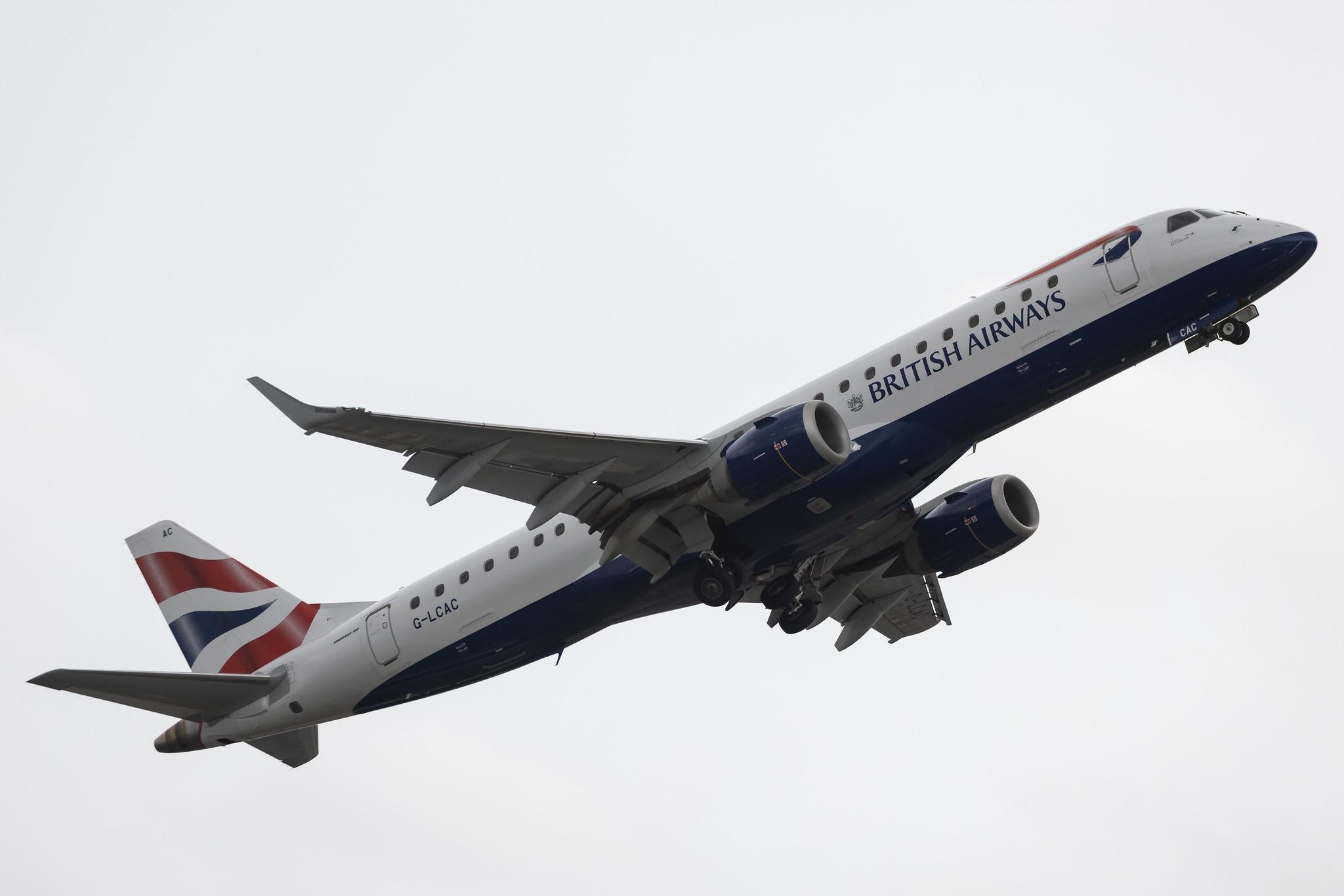 London City Airport: British Airways (BA / BAW) | Operator: BA CityFlyer | Embraer E190LR E190 | G-LCAC | MSN 19000513