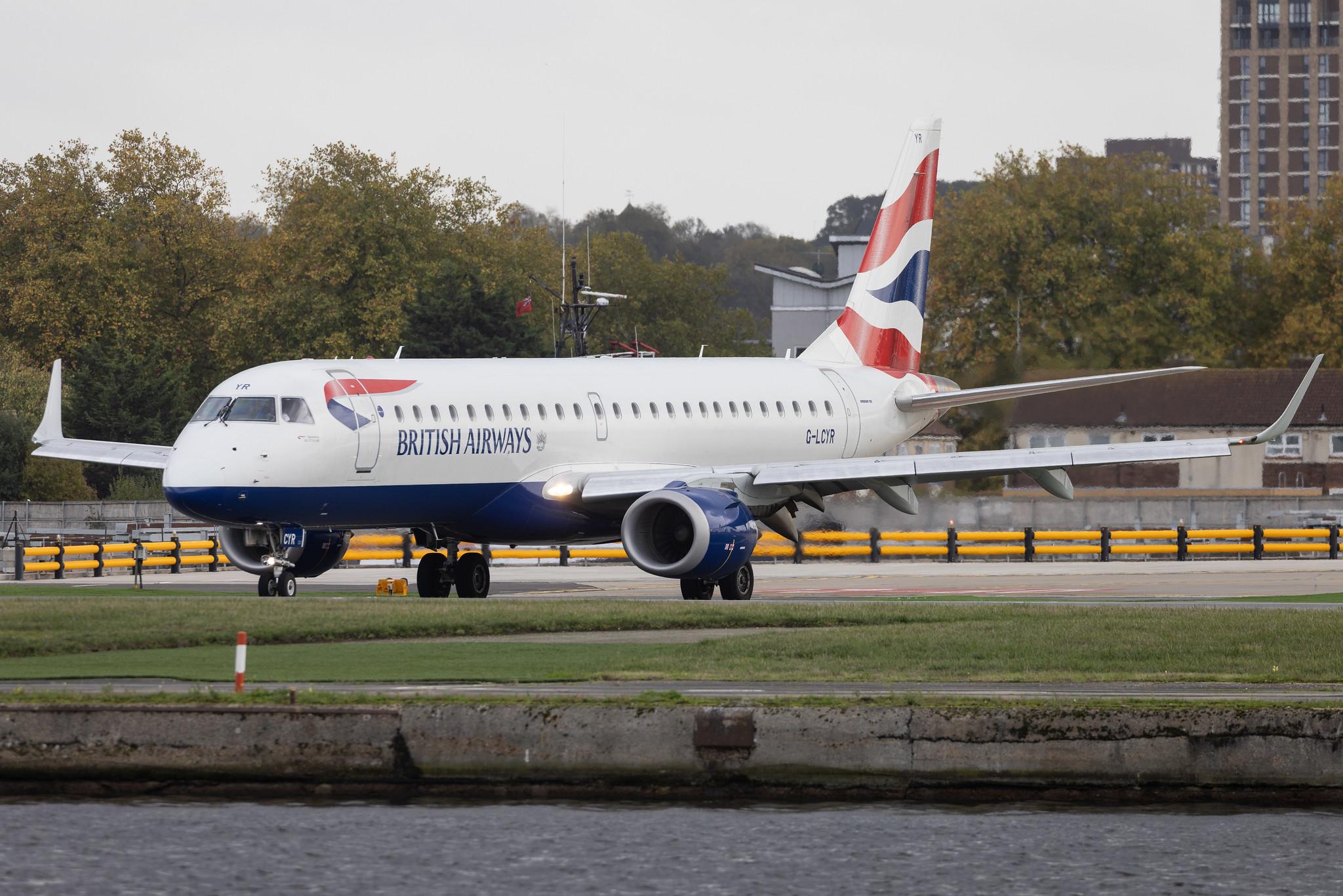 London City Airport: British Airways (BA / BAW) | Operator: BA CityFlyer | Embraer E190SR E190 | G-LCYR | MSN 19000563