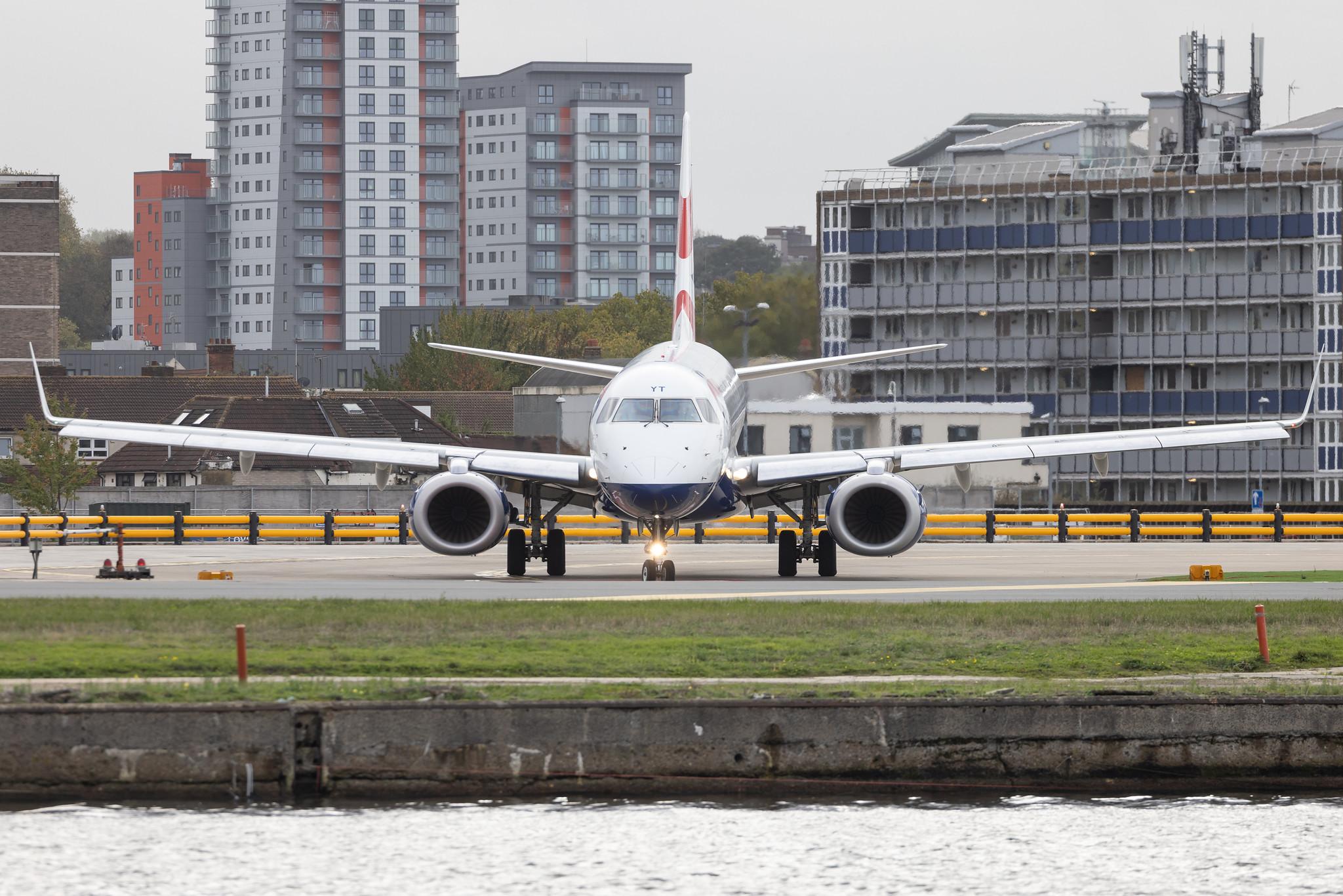 London City Airport: British Airways (BA / BAW) | Operator: BA CityFlyer | Embraer E190SR E190 | G-LCYT | MSN 19000670