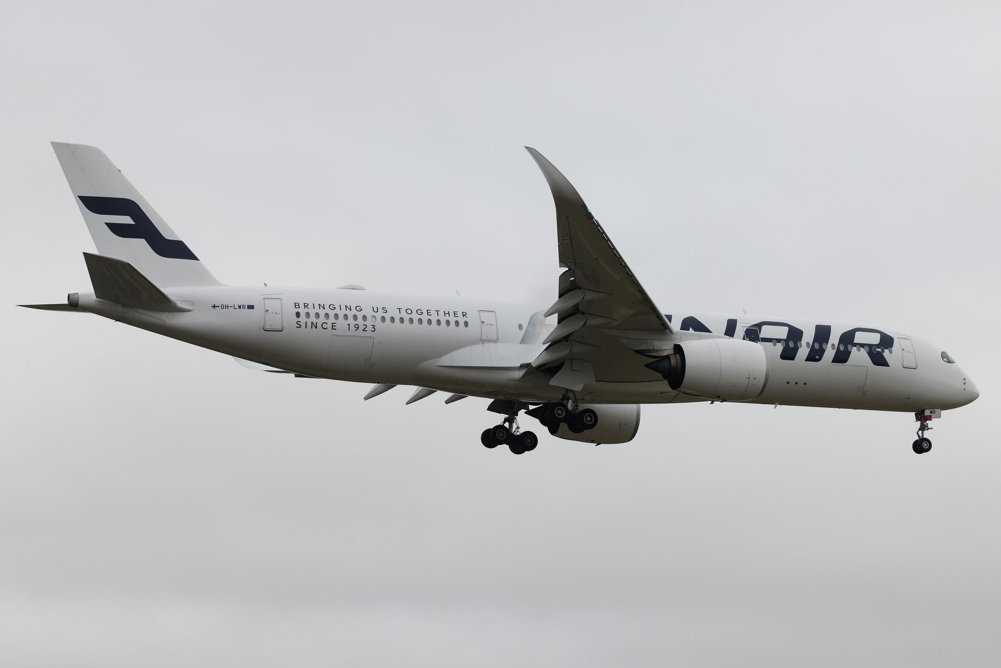 London Heathrow: Finnair (AY / FIN) | Livery: Bringing us together since 1923 Sticker | Airbus A350-941 A359 | OH-LWR | MSN 410