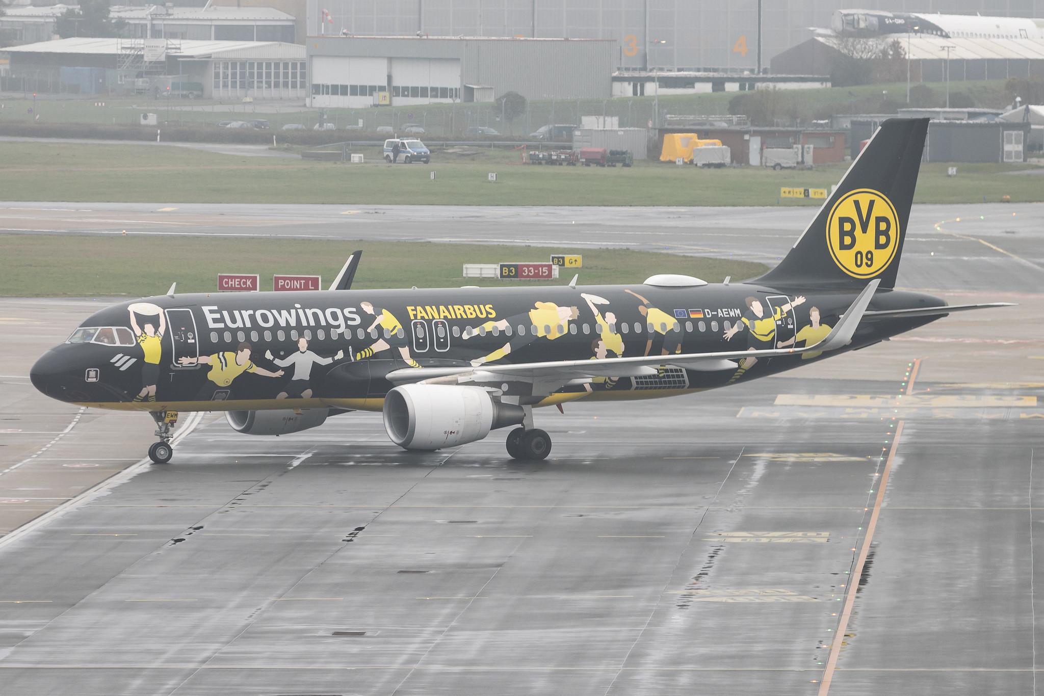Hamburg Airport: Eurowings (EW / EWG) | Livery: BVB FanAirbus | Airbus A320-214 A320 | D-AEWM | MSN 7259