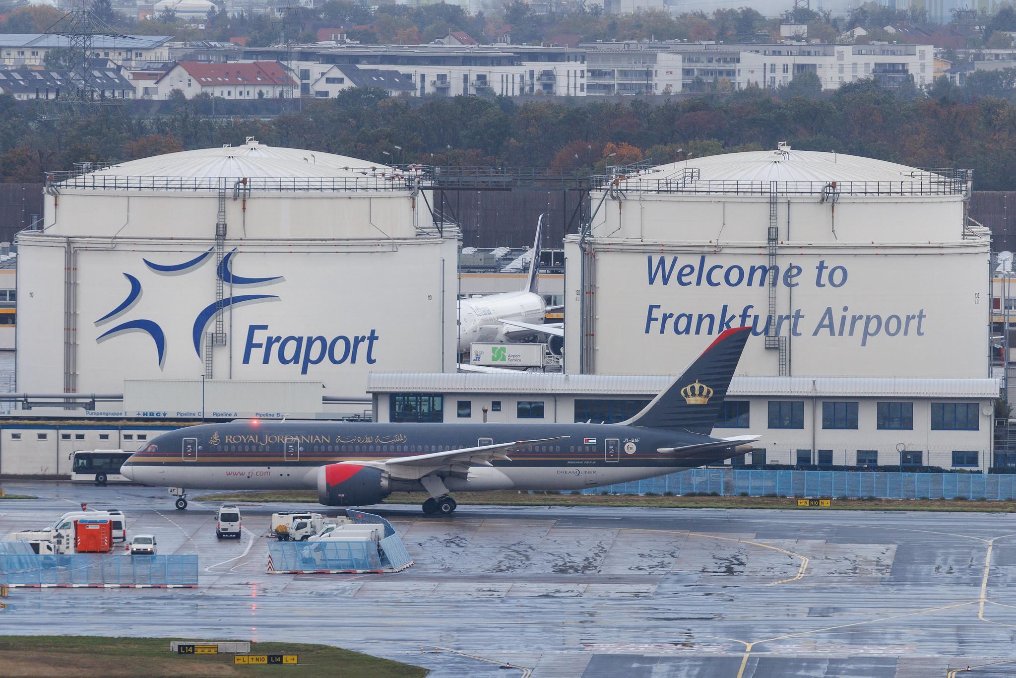 Frankfurt Airport: Royal Jordanian (RJ / RJA) | Boeing 787-8 Dreamliner B788 | JY-BAF | MSN 36112
