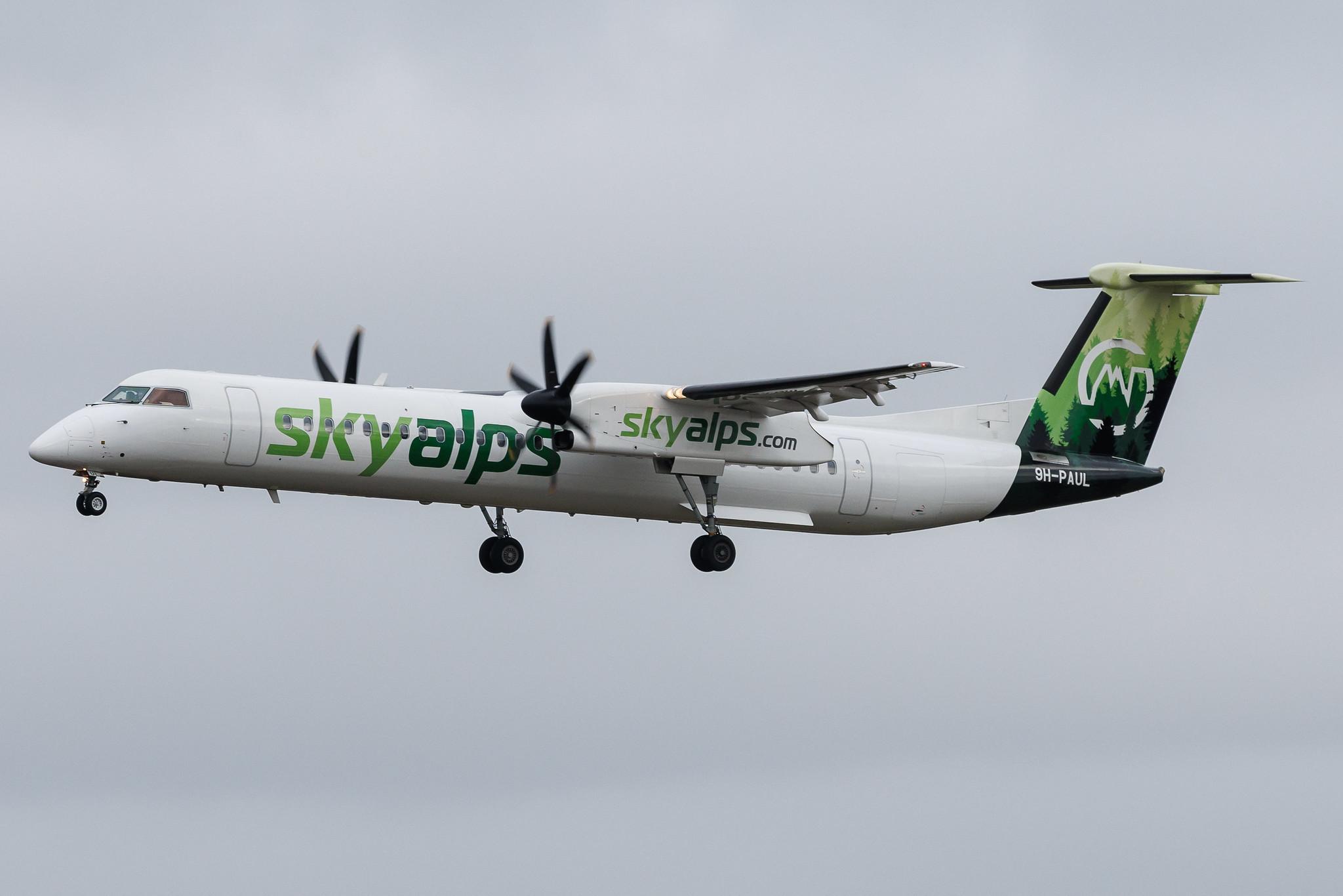 Hamburg Airport: SkyAlps (BQ / SWU) | De Havilland Canada Dash 8-400 DH8D | 9H-PAUL | MSN 4255
