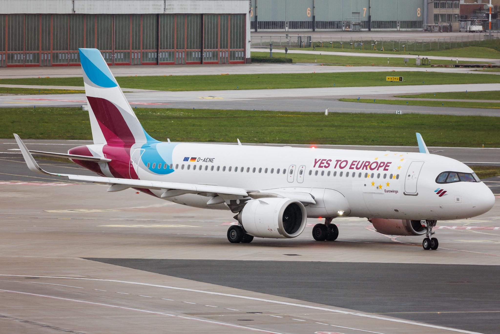 Hamburg Airport: Eurowings (EW / EWG) | Livery: Yes To Europe Livery | Airbus A320-251N A20N | D-AENE | MSN 10932