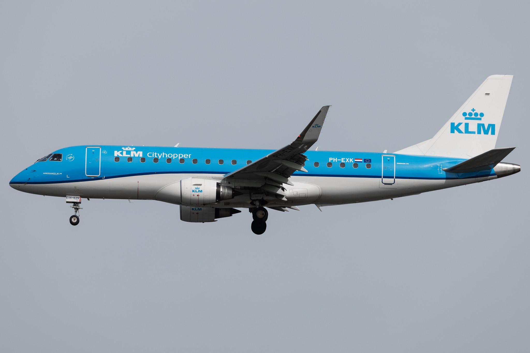 Frankfurt Airport: KLM (KL / KLM) | Operator: KLM Cityhopper | Embraer E175STD E75L | PH-EXK | MSN 17000629