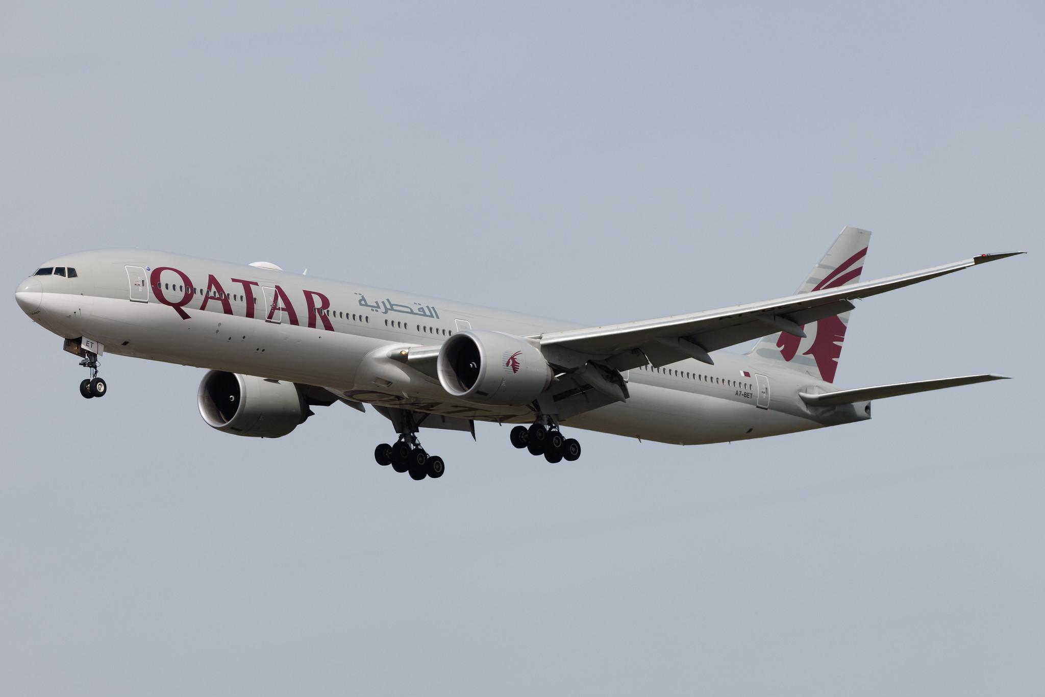 Frankfurt Airport: Qatar Airways (QR / QTR) | Boeing 777-3DZ(ER) B77W | A7-BET | MSN 64087