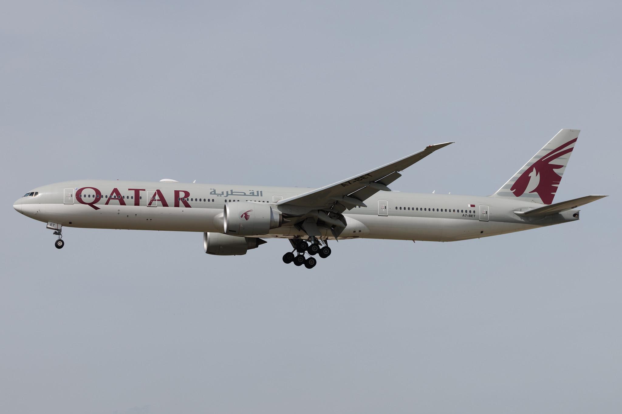 Frankfurt Airport: Qatar Airways (QR / QTR) | Boeing 777-3DZ(ER) B77W | A7-BET | MSN 64087