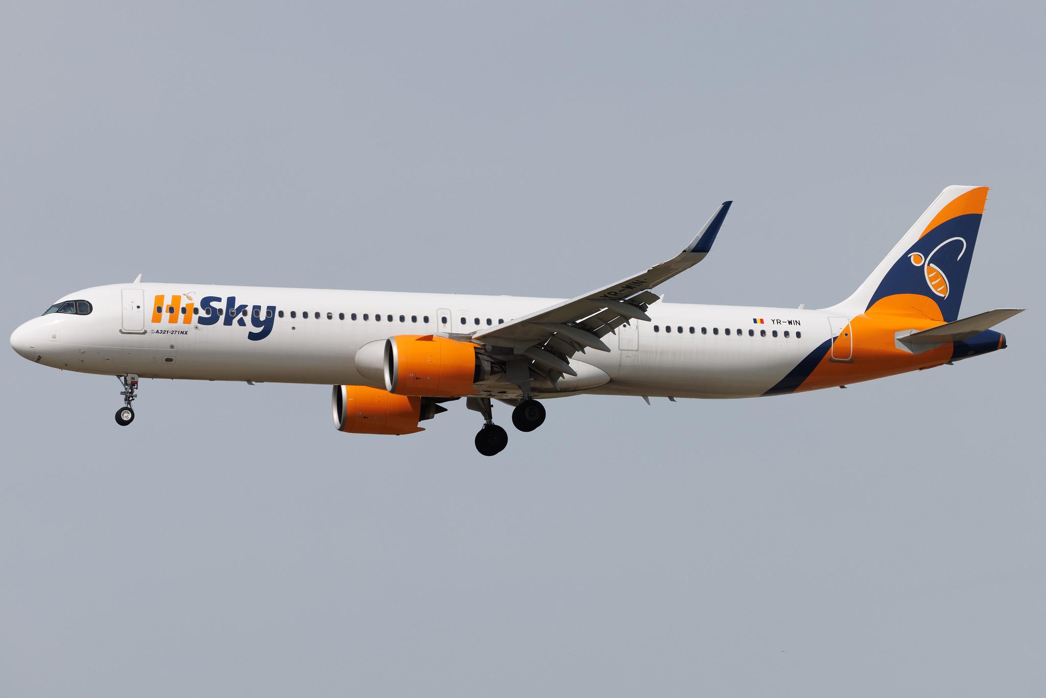 Frankfurt Airport: HiSky (H7 / HYM) | Operator: HiSky Europe | Airbus A321-271NX A21N | YR-WIN | MSN 10948