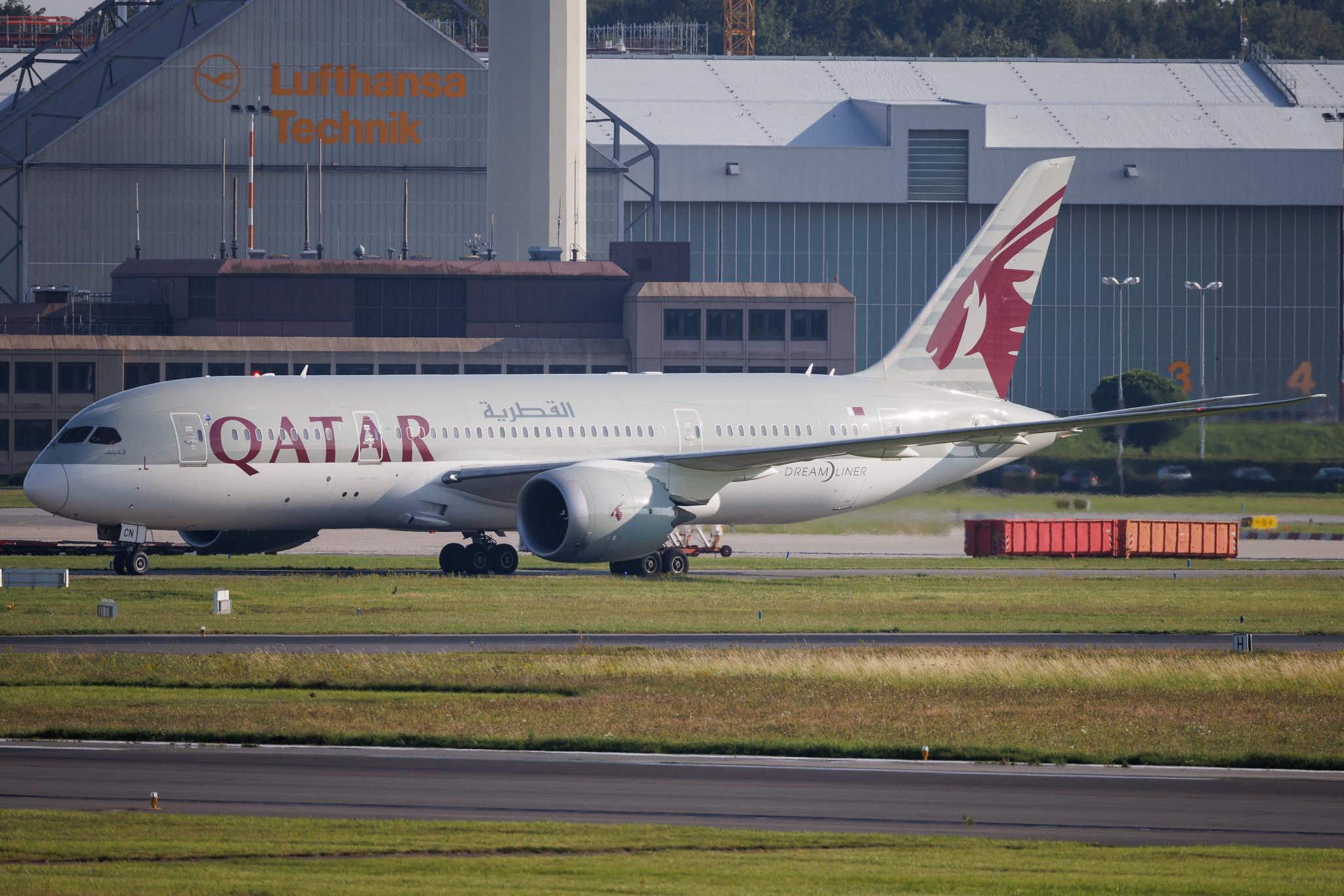 Hamburg Airport: Qatar Airways (QR / QTR) | Boeing 787-8 Dreamliner B788 | A7-BCN | MSN 38332