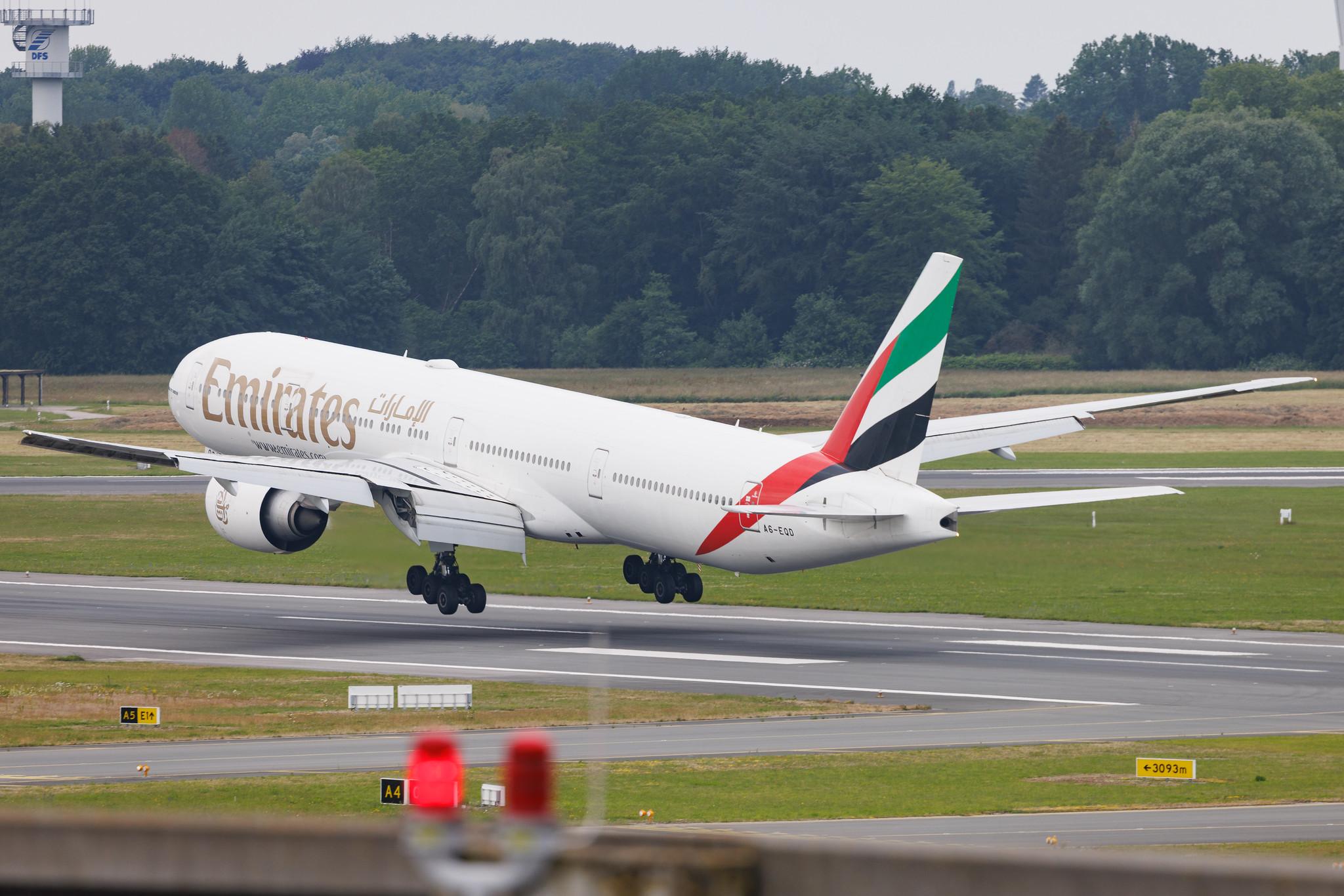 Hamburg Airport: Emirates (EK / UAE) | Boeing 777-31H(ER) B77W | A6-EQD | MSN 42349
