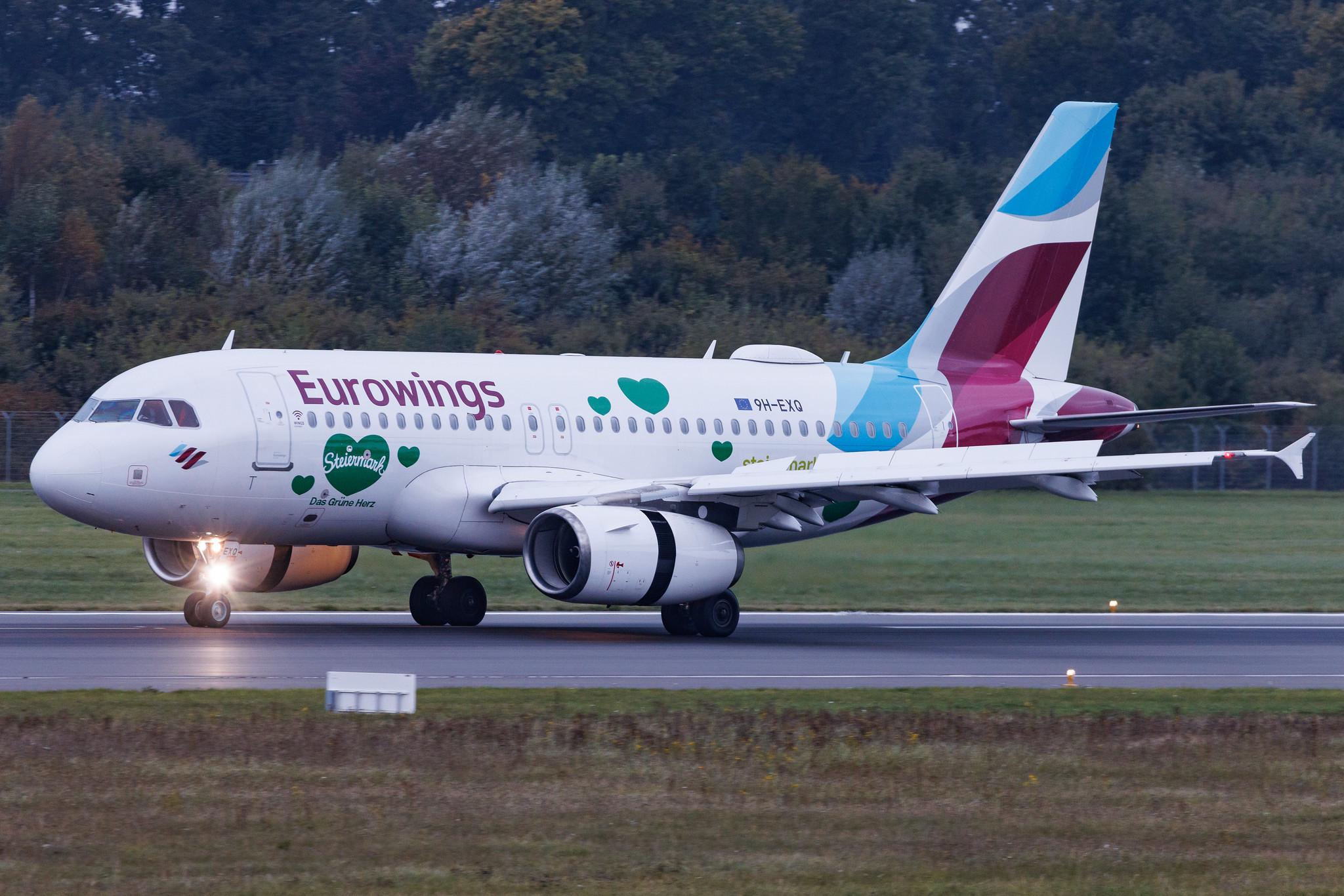 Hamburg Airport: Eurowings (EW / EWG) | Livery: Steiermark Sticker | Operator: Eurowings Europe | Airbus A319-132 A319 | 9H-EXQ | MSN 04256