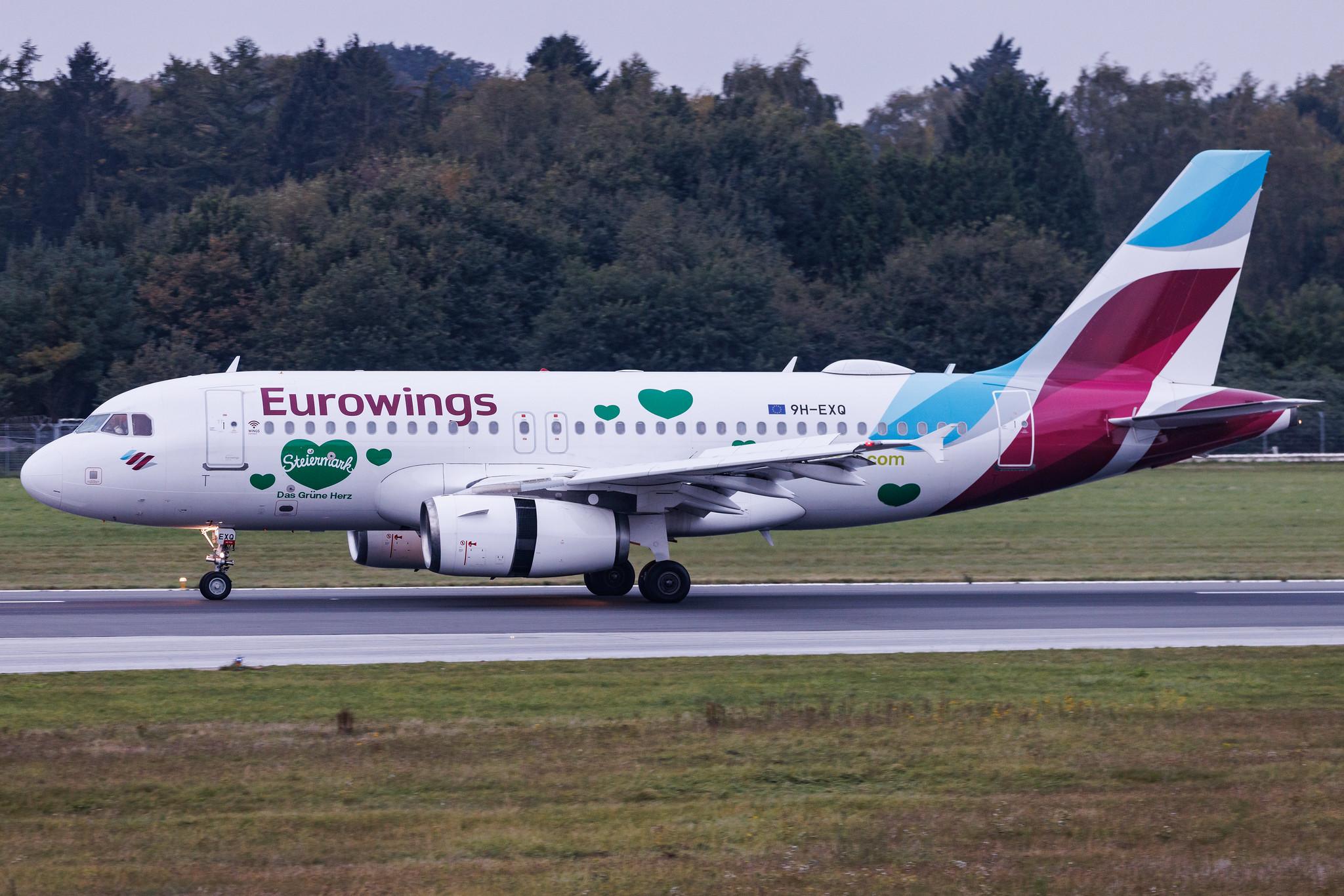 Hamburg Airport: Eurowings (EW / EWG) | Livery: Steiermark Sticker | Operator: Eurowings Europe | Airbus A319-132 A319 | 9H-EXQ | MSN 04256