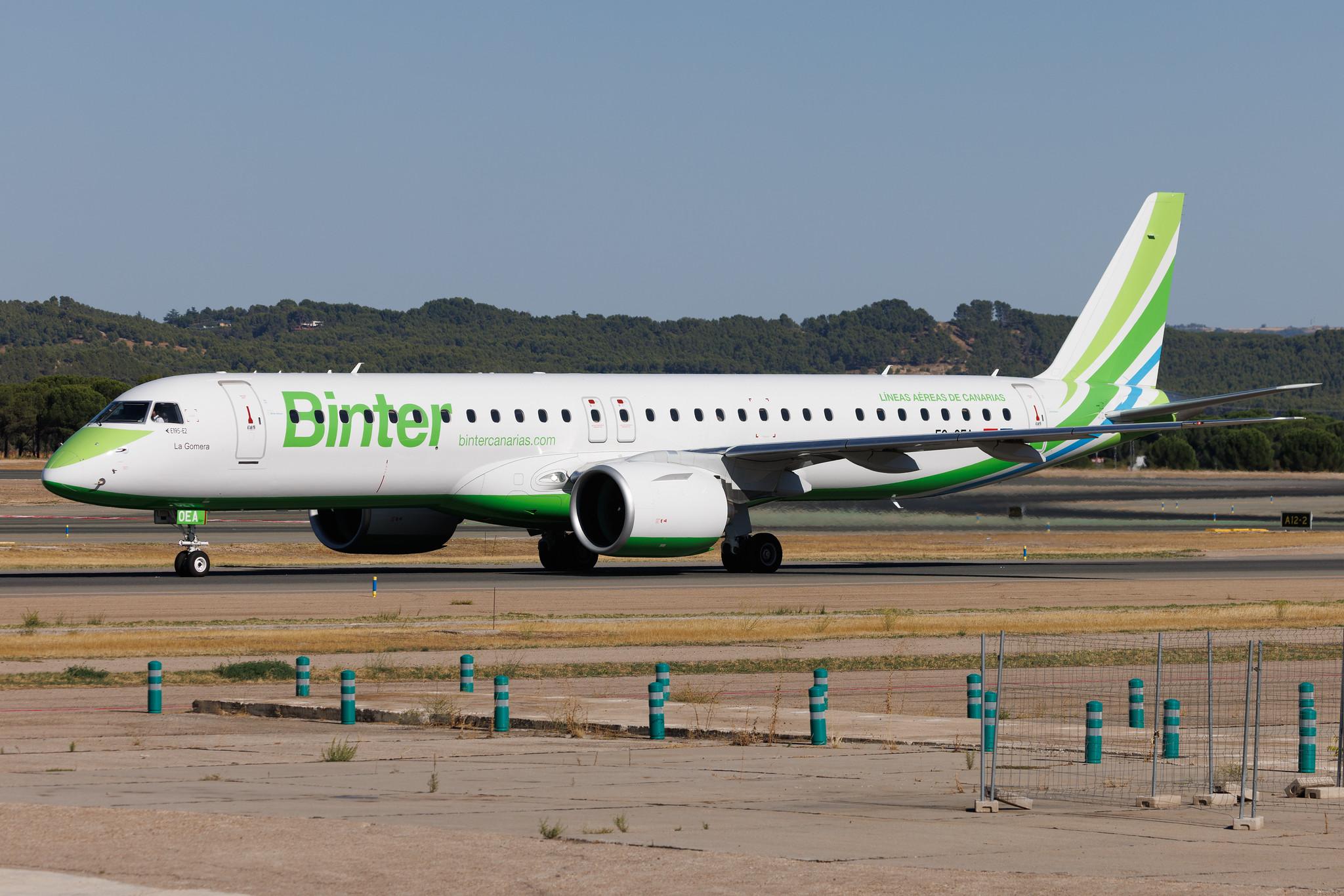 Madrid Barajas Airport: Binter Canarias (NT / IBB) | Embraer E195-E2 E295 | EC-OEA | MSN 19020115