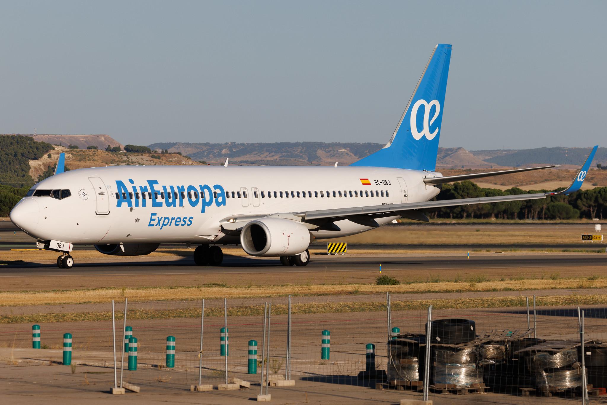 Madrid Barajas Airport: Air Europa (UX / AEA) | Operator: Air Europa Express | Boeing 737-8GJ B738 | EC-OBJ | MSN 36369
