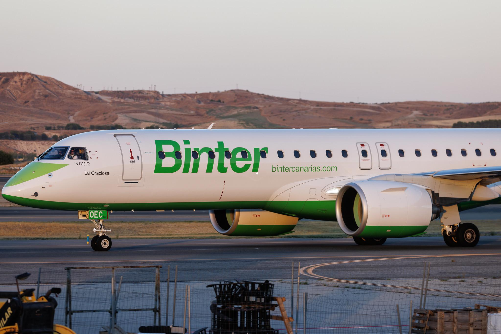 Madrid Barajas Airport: Binter Canarias (NT / IBB) | Embraer E195-E2 E295 | EC-OEC | MSN 19020118