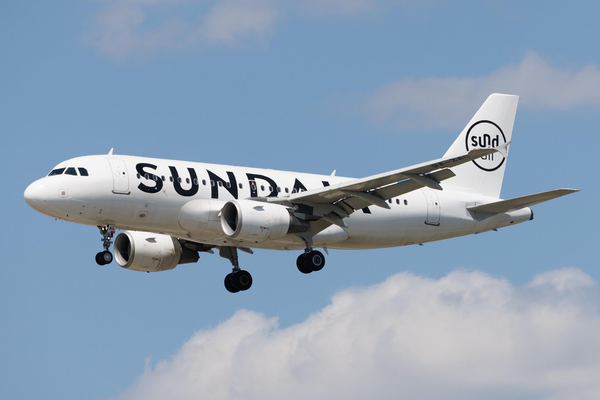 Frankfurt Airport: Sundair (SR / SDR) | Operator: Fly Air41 | Airbus A319-111 A319 | 9A-ZAG | MSN 3443