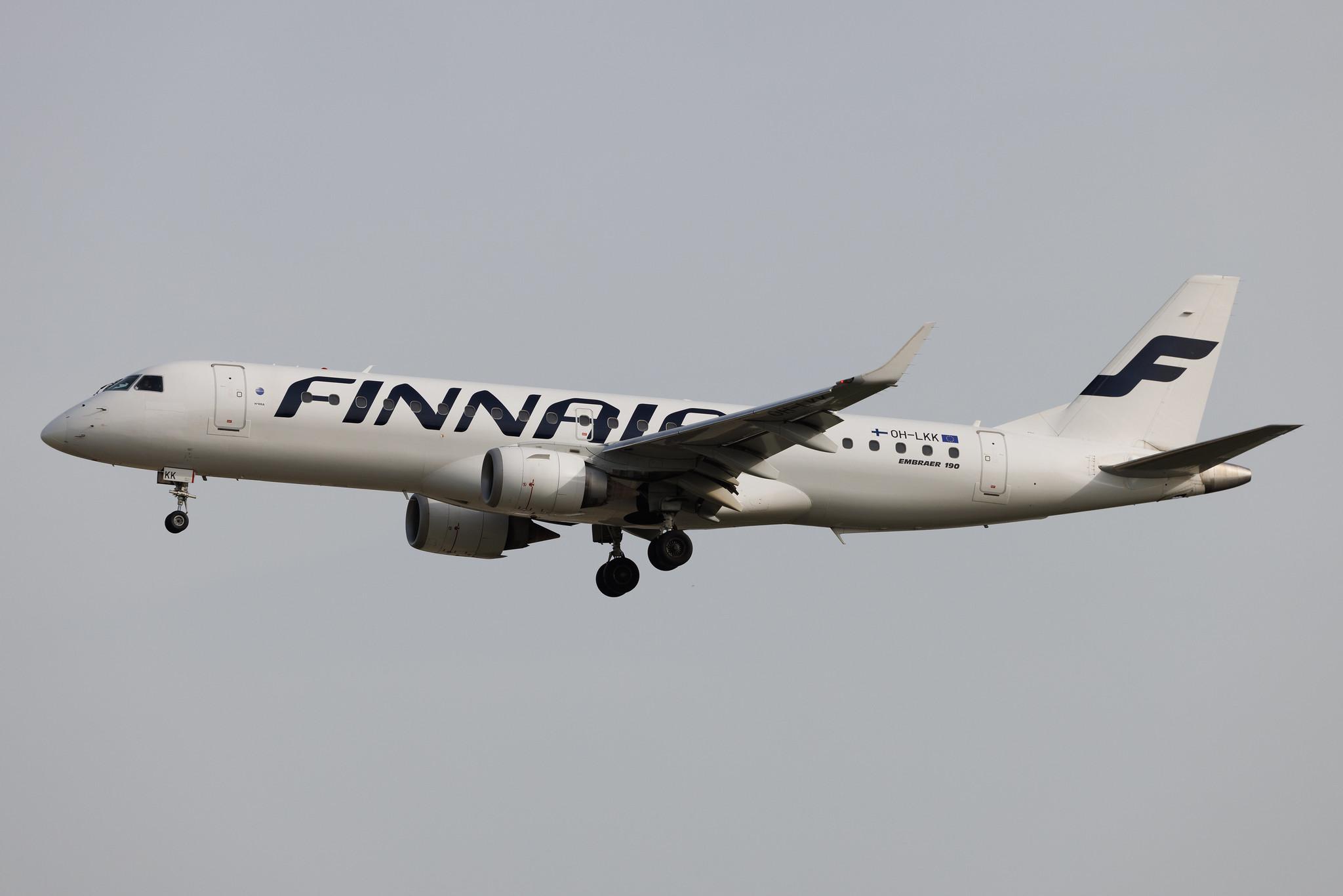 Frankfurt Airport: Finnair (AY / FIN) | Operator: NORRA | Embraer E190LR E190 | OH-LKK | MSN 19000127