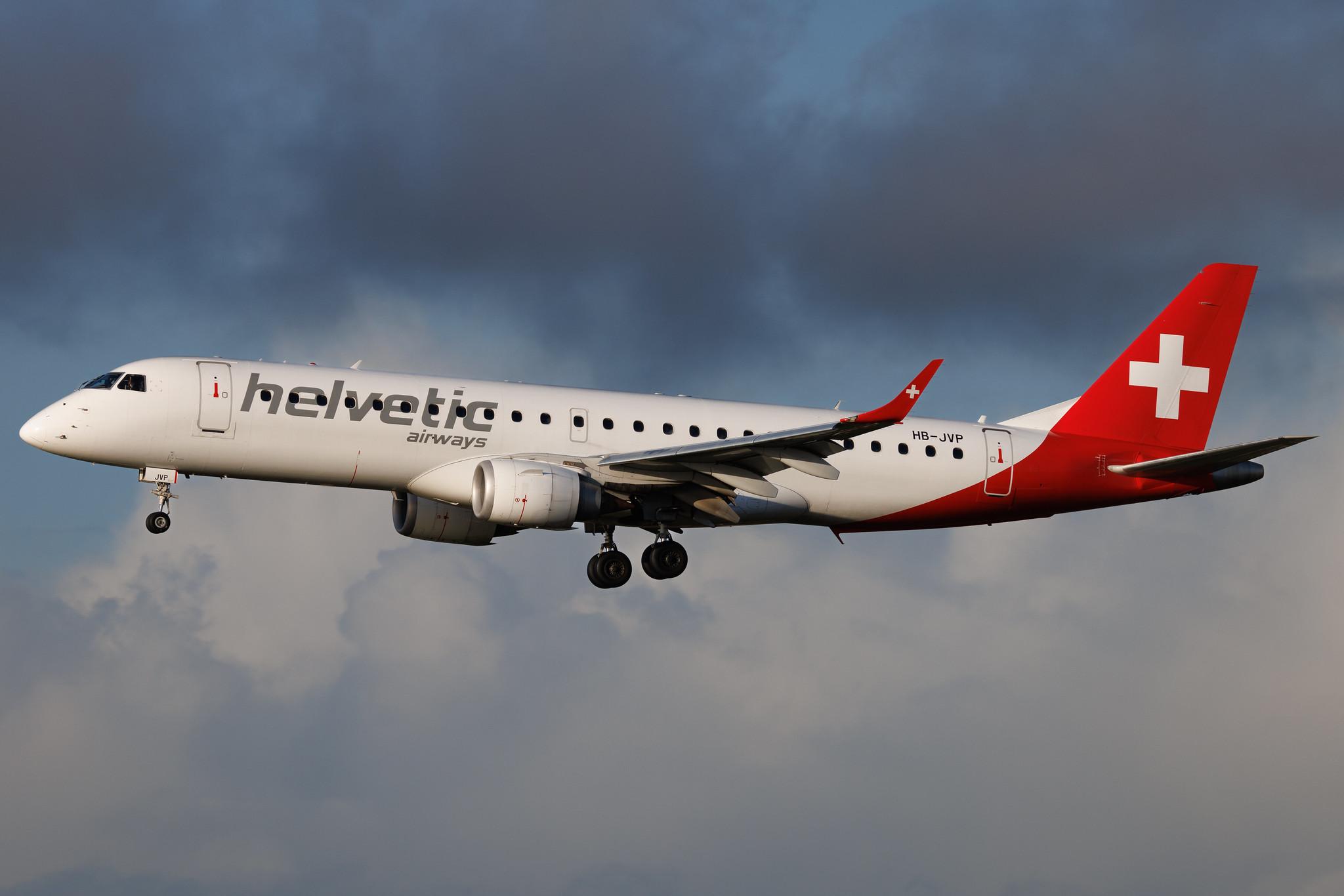 Hamburg Airport: Helvetic Airways (2L / OAW) | Embraer E190LR E190 | HB-JVP | MSN 19000387