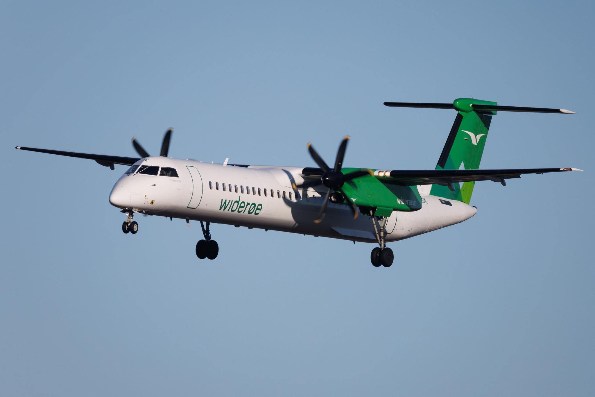 Hamburg Airport: Wideroe (WF / WIF) | De Havilland Canada Dash 8-400 DH8D | LN-WDK | MSN 4337