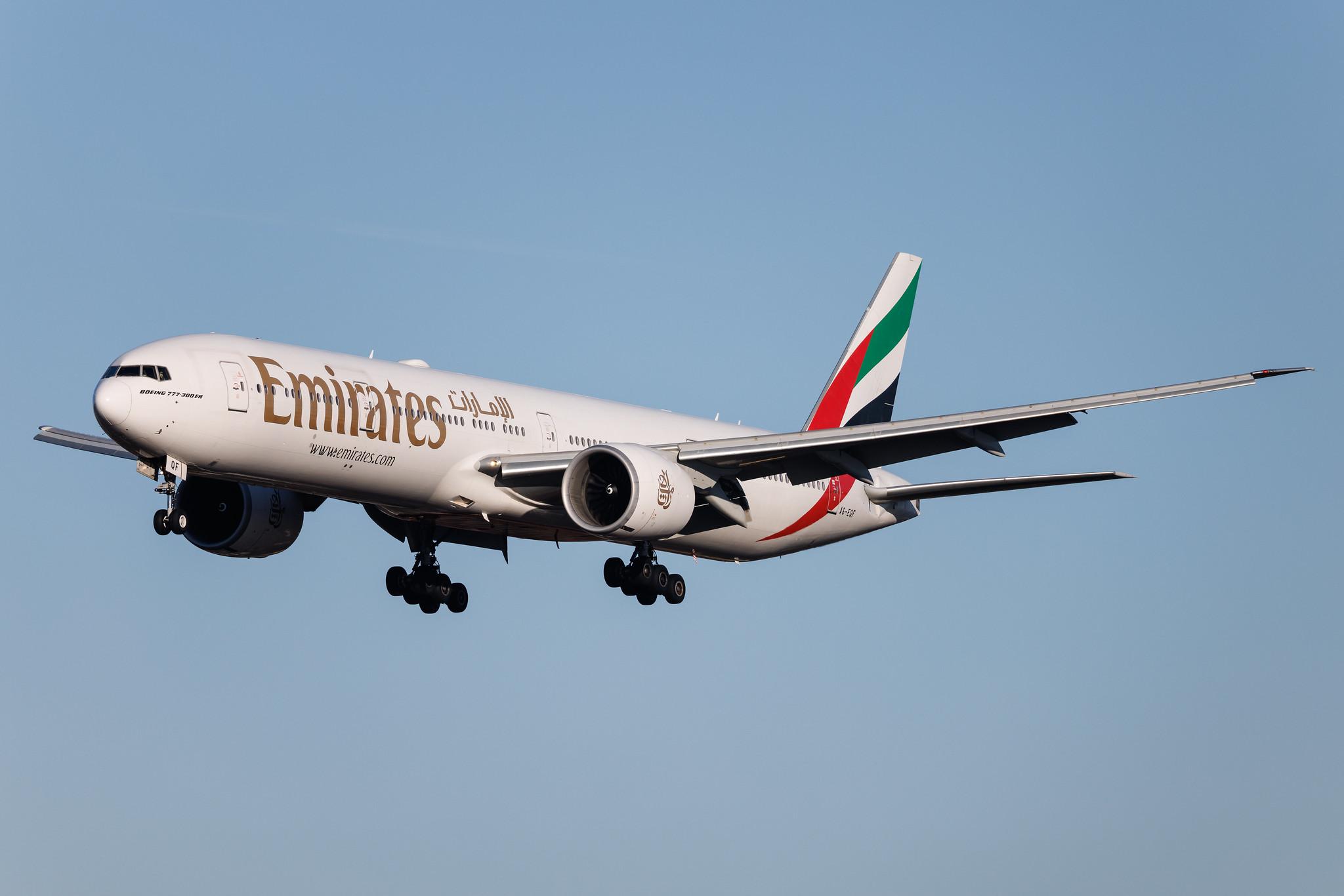 Hamburg Airport: Emirates (EK / UAE) | Boeing 777-31H(ER) B77W | A6-EQF | MSN 42351