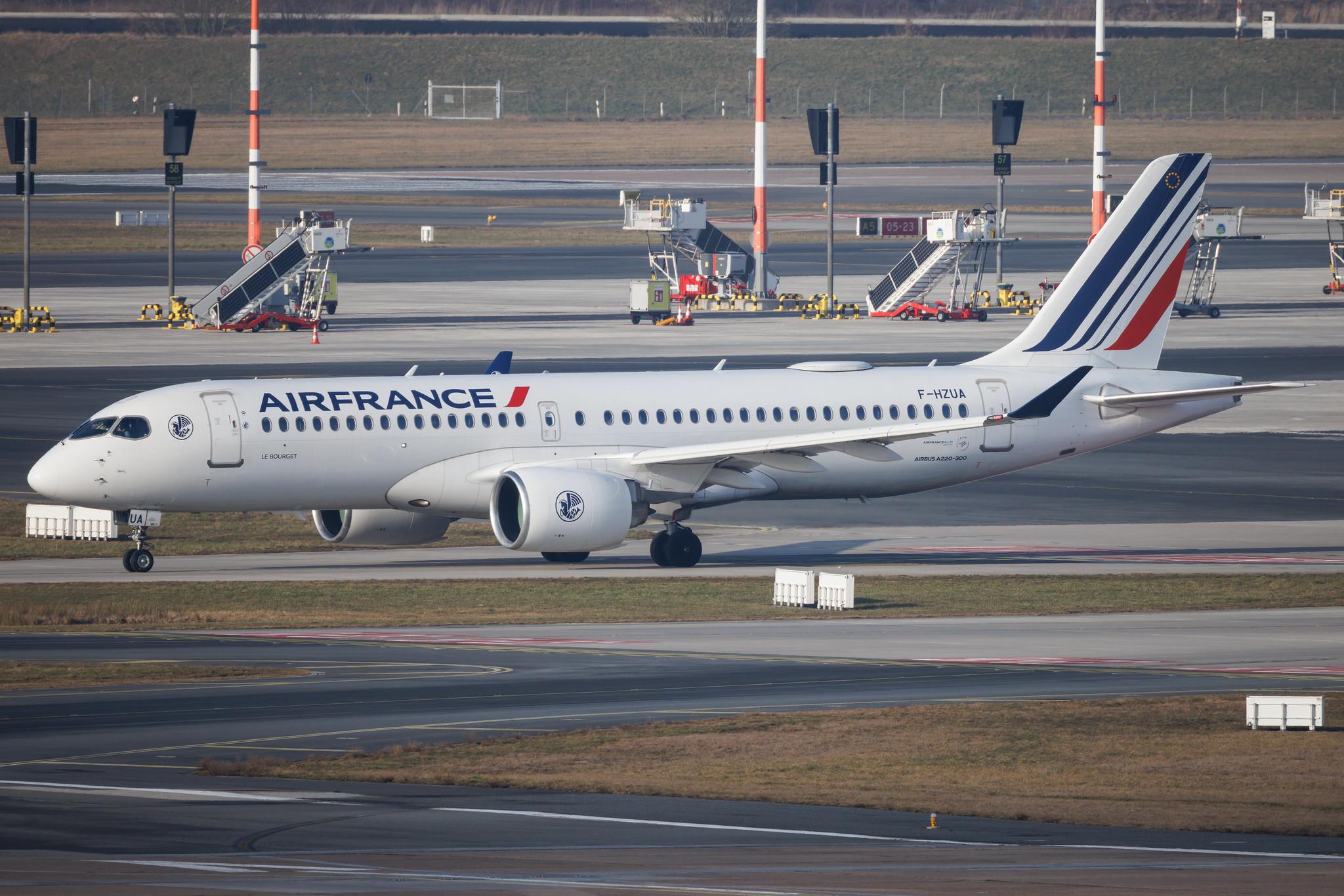 Hamburg Airport: Air France (AF / AFR) | Airbus A220-300 BCS3 | F-HZUA | MSN 55134