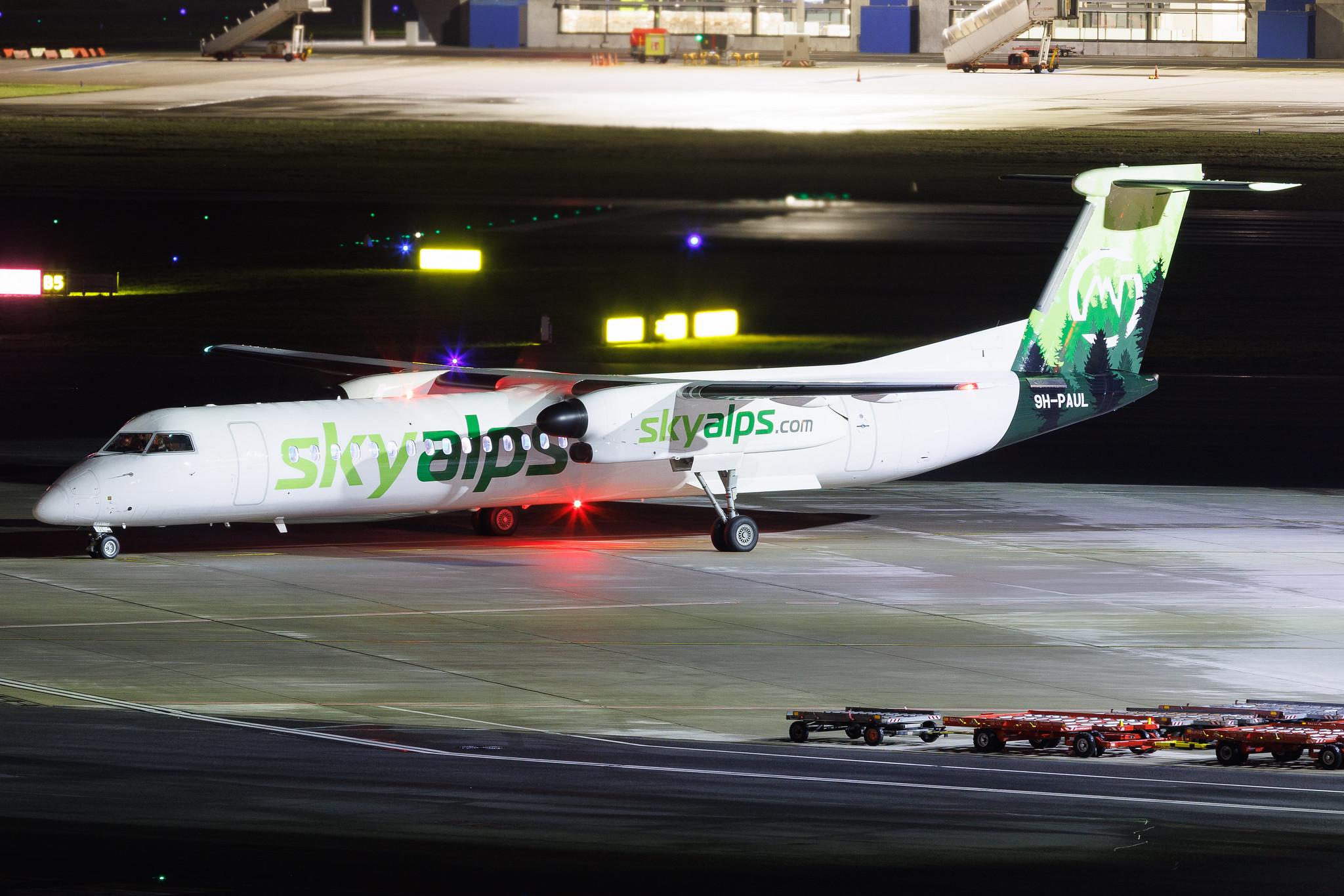 Hamburg Airport: SkyAlps (BQ / SWU) | De Havilland Canada Dash 8-400 DH8D | 9H-PAUL | MSN 4255