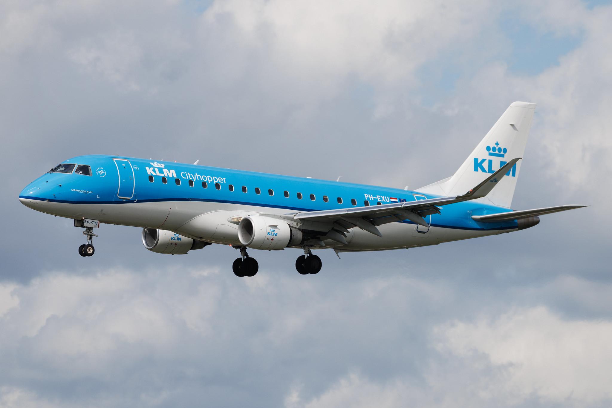 Hamburg Airport: KLM (KL / KLM) | Operator: KLM Cityhopper | Embraer E175STD E75L | PH-EXU | MSN 17000708