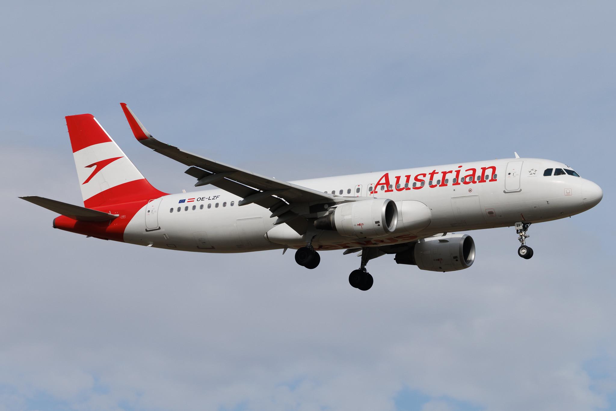 Vienna International Airport: Austrian Airlines (OS / AUA) | Airbus A320-214 A320 | OE-LZF | MSN 5841