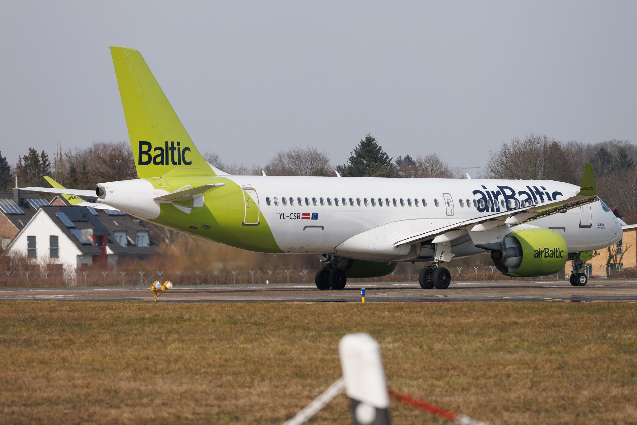 Hamburg Airport: Air Baltic (BT / BTI) |  Airbus A220-300 BCS3 | YL-CSB | MSN 55004