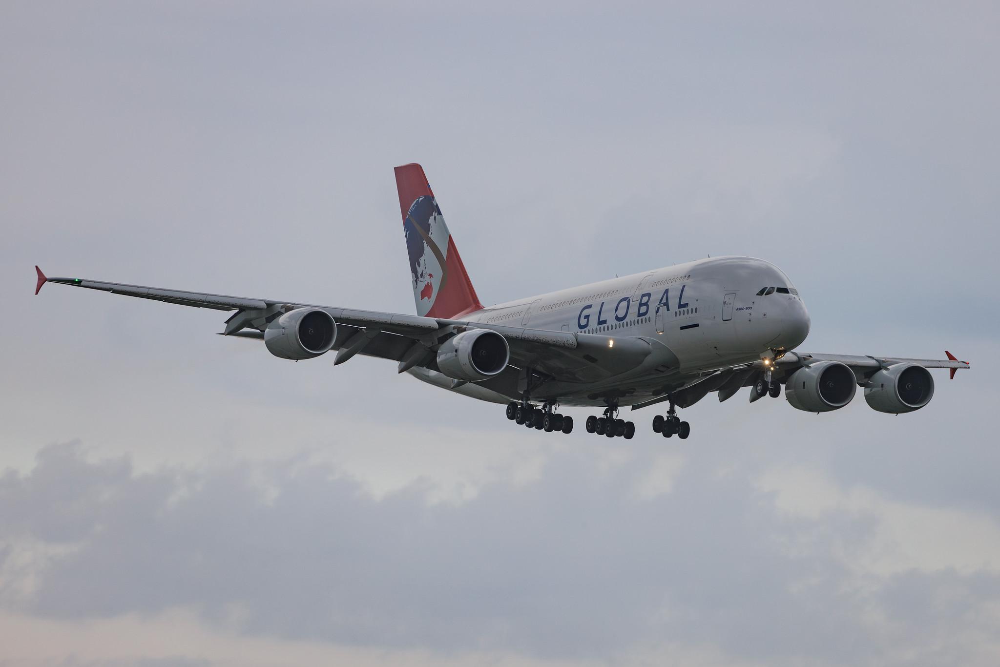 Flughafen Berlin Brandenburg: Global Airlines  | Operator: Hi Fly Malta | Airbus A380-841 A388 | 9H-GLOBL | MSN 120