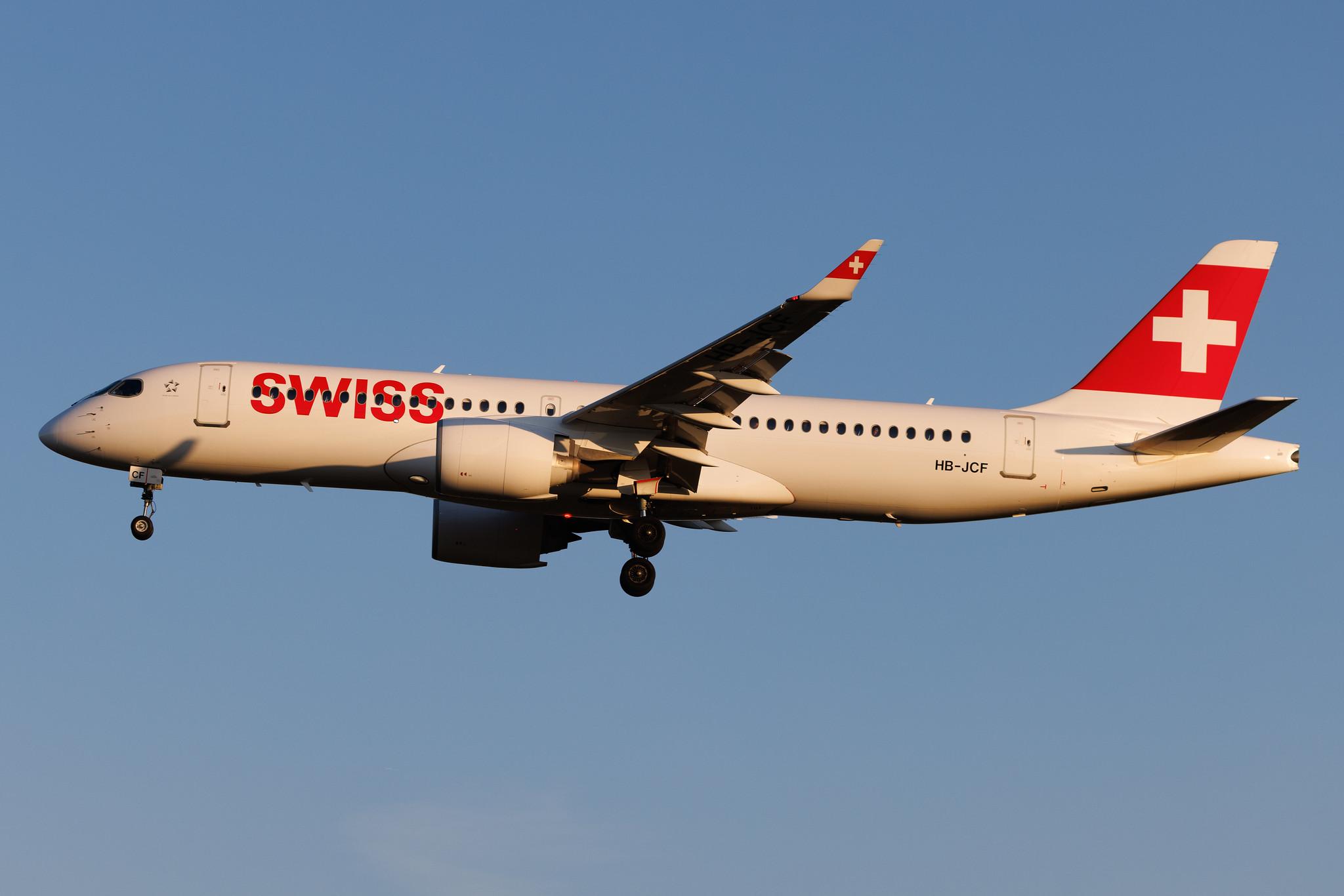 Hamburg Airport: Swiss (LX / SWR) | Airbus A220-300 BCS3 | HB-JCF | MSN 55015
