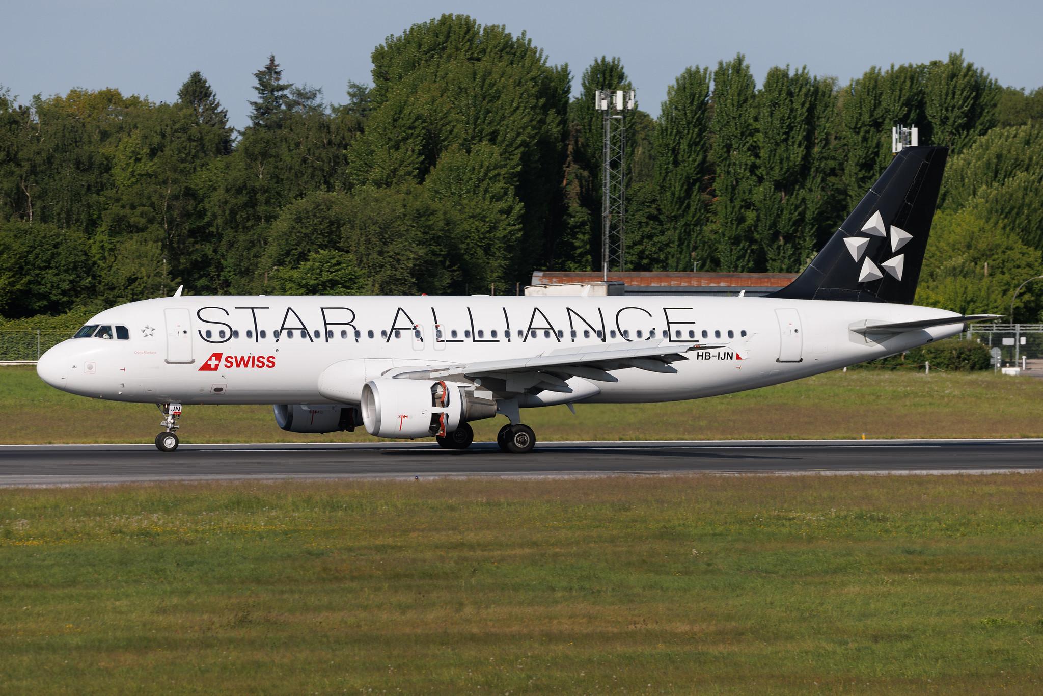 Hamburg Airport: Swiss (LX / SWR) | Livery: Star Alliance Livery | Airbus A320-214 A320 | HB-IJN | MSN 0643