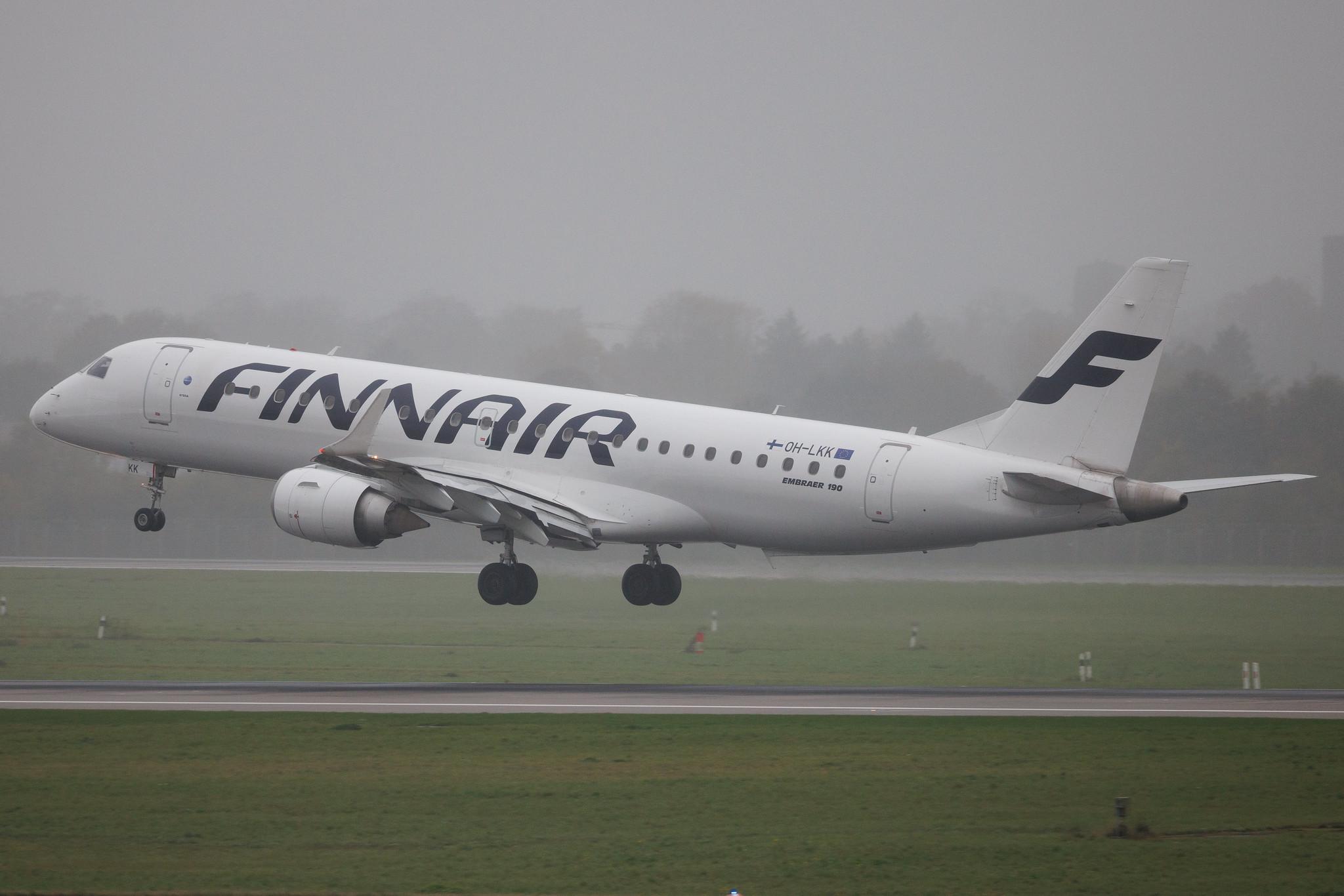 Düsseldorf Airport: Finnair (AY / FIN) | Operator: NORRA | Embraer E190LR E190 | OH-LKK | MSN 19000127