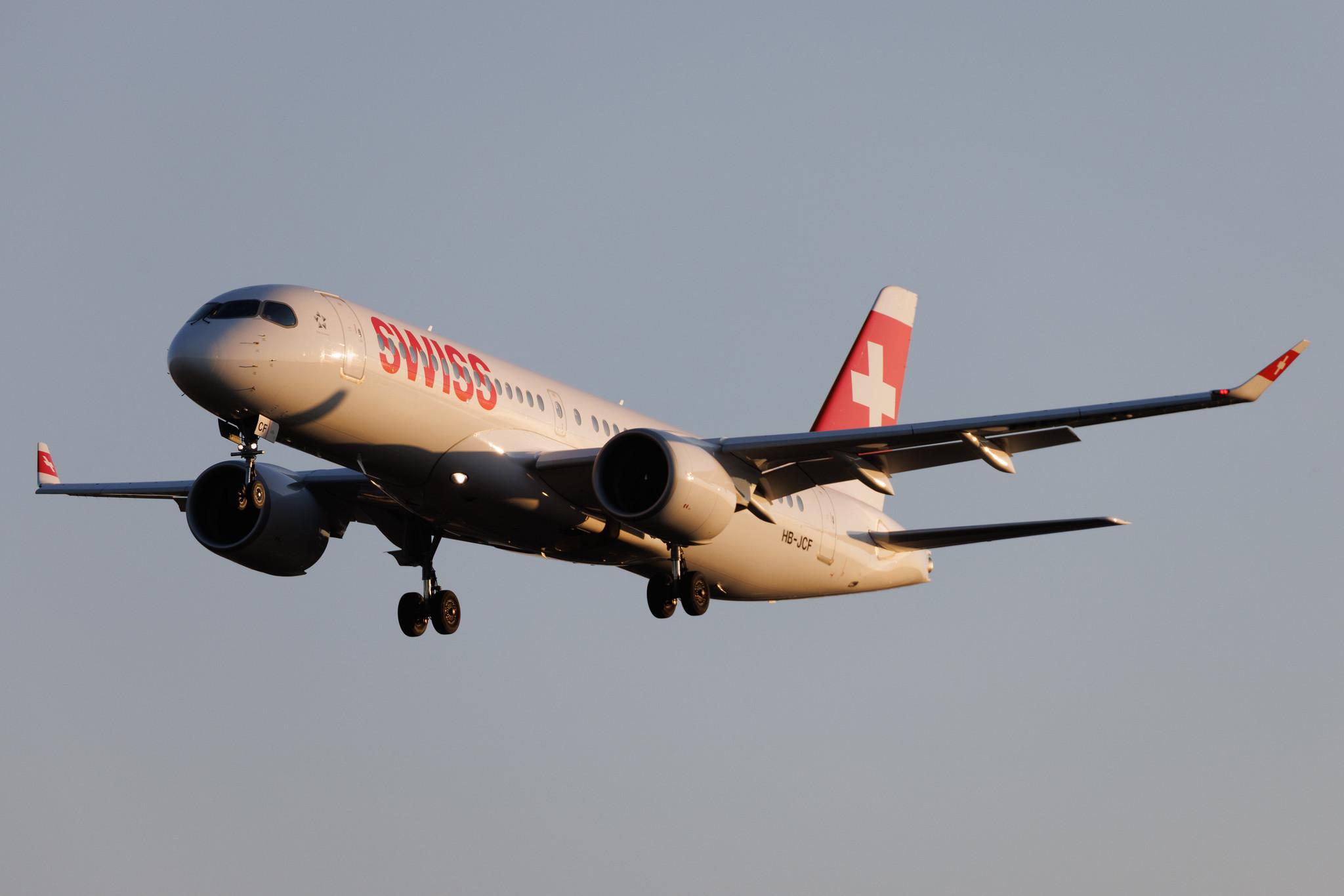 Hamburg Airport: Swiss (LX / SWR) | Airbus A220-300 BCS3 | HB-JCF | MSN 55015