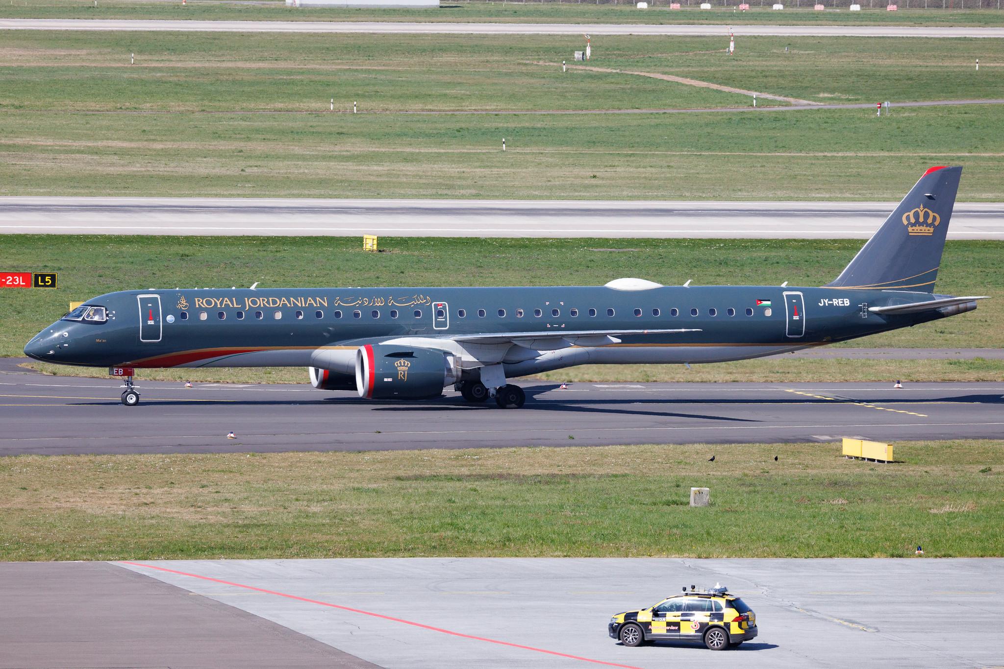 Düsseldorf Airport: Royal Jordanian (RJ / RJA) | Embraer E195-E2 E295 | JY-REB | MSN 19020123