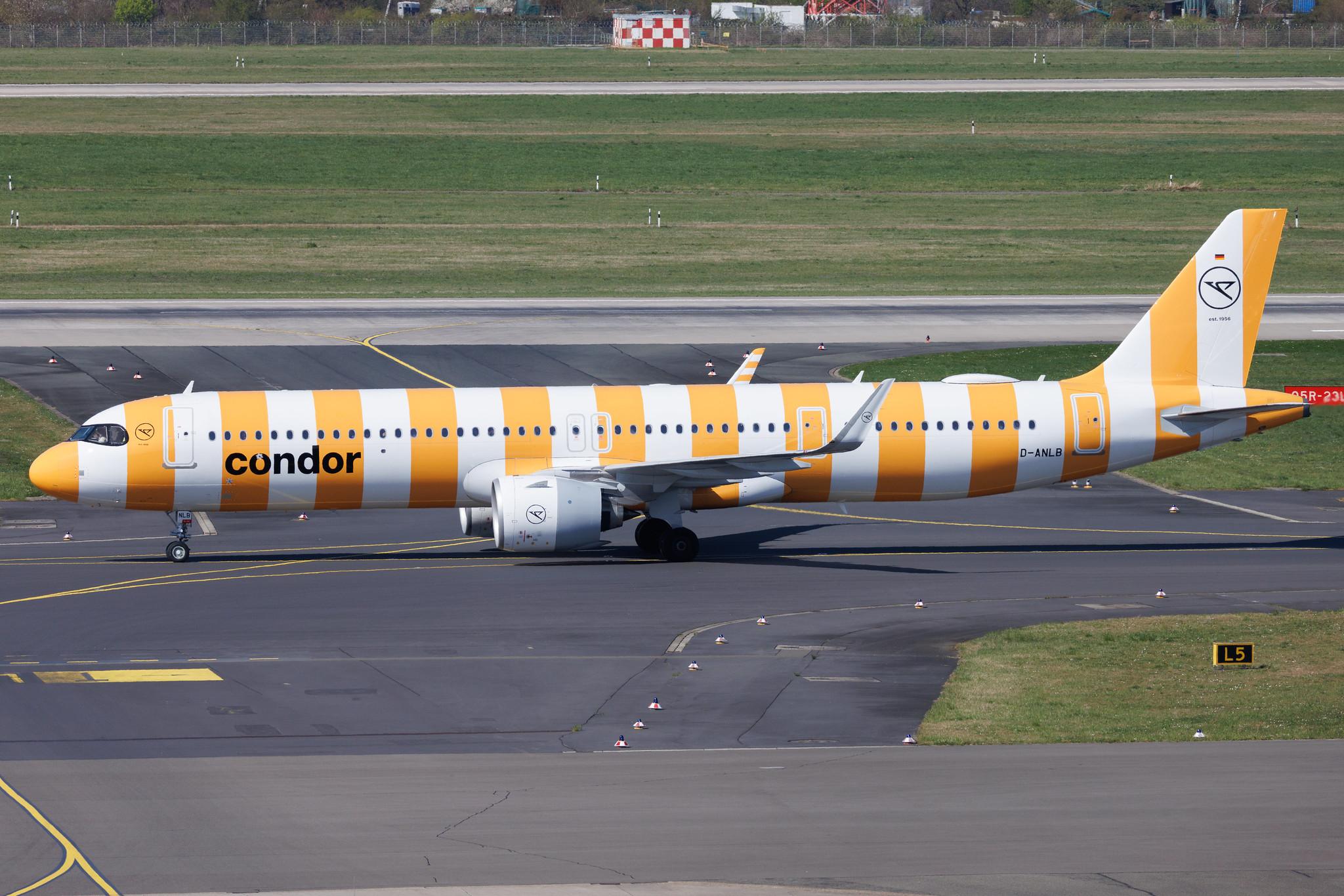 Düsseldorf Airport: Condor (DE / CFG) | Livery: Yellow Sunshine Livery | Airbus A321-271NX A21N | D-ANLB | MSN 12040