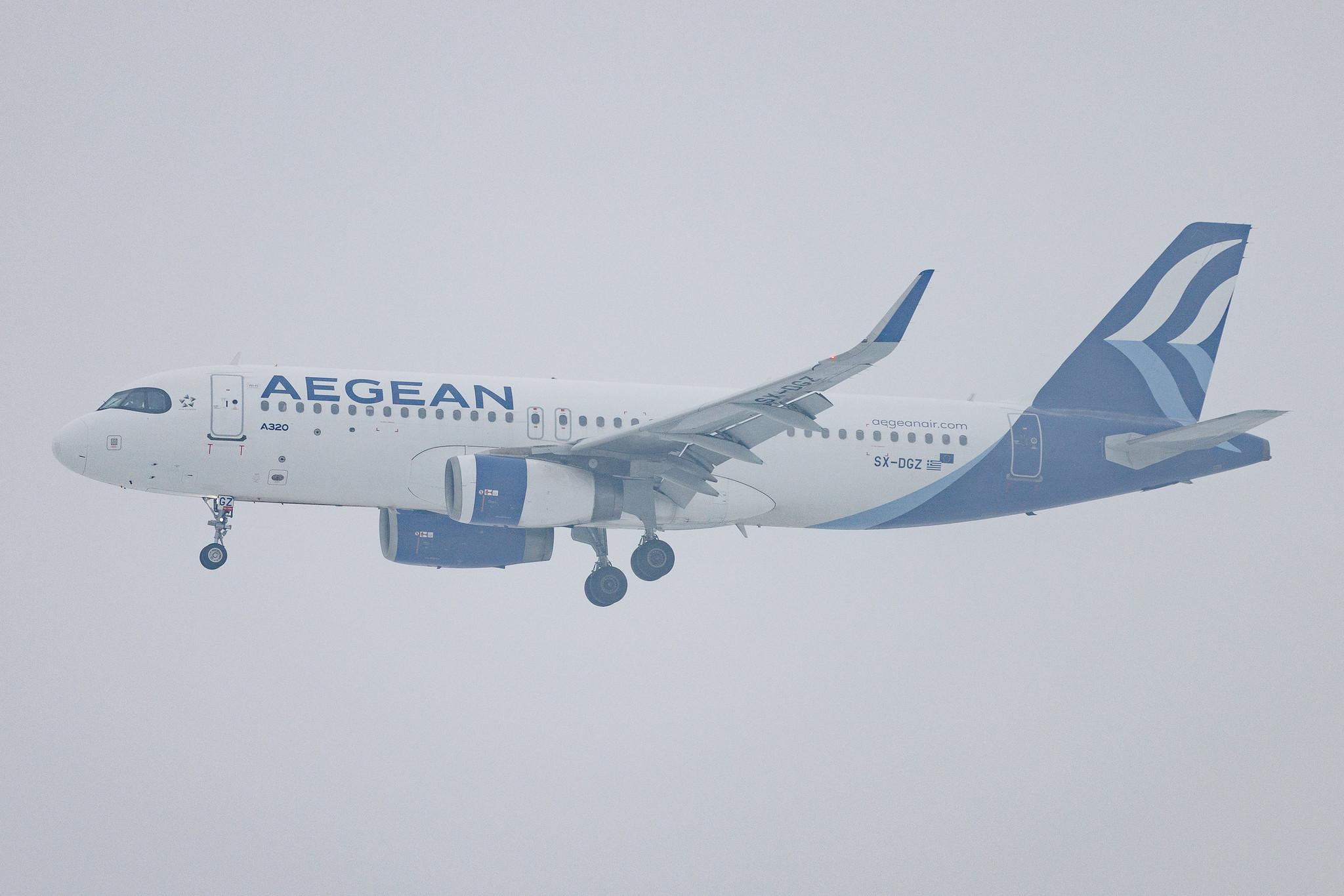 Munich Airport: Aegean Airlines (A3 / AEE) | Airbus A320-232 A320 | SX-DGZ | MSN 6643