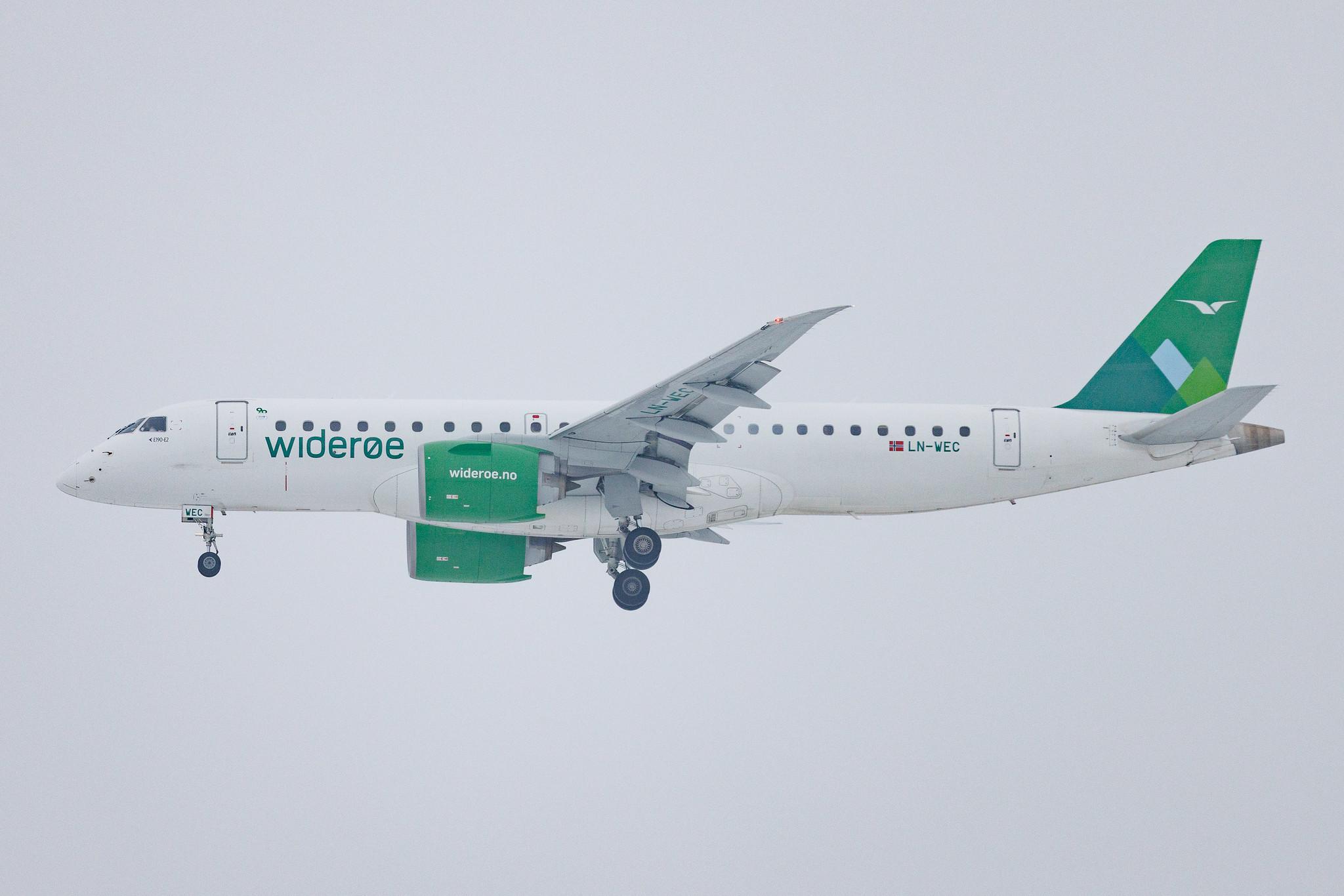 Munich Airport: Wideroe (WF / WIF) | Embraer E190-E2 E290 | LN-WEC | MSN 19020011