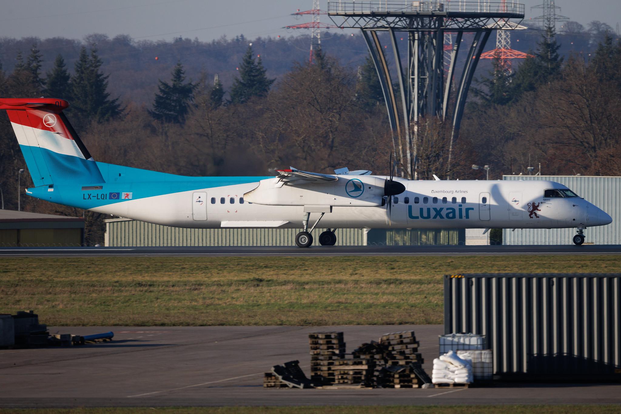 Luxembourg Findel Airport: Luxair (LG / LGL) | De Havilland Canada Dash 8-400 DH8D | LX-LQI | MSN 4534