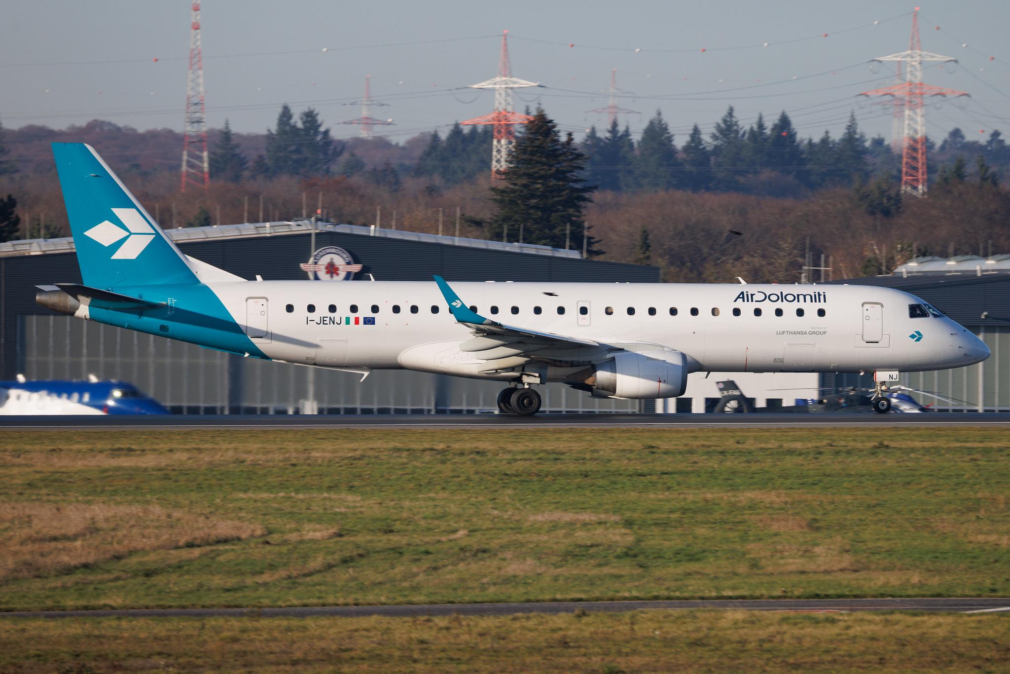 Luxembourg Findel Airport: Air Dolomiti (EN / DLA) | Embraer E190LR E190 | I-JENJ | MSN 19000376