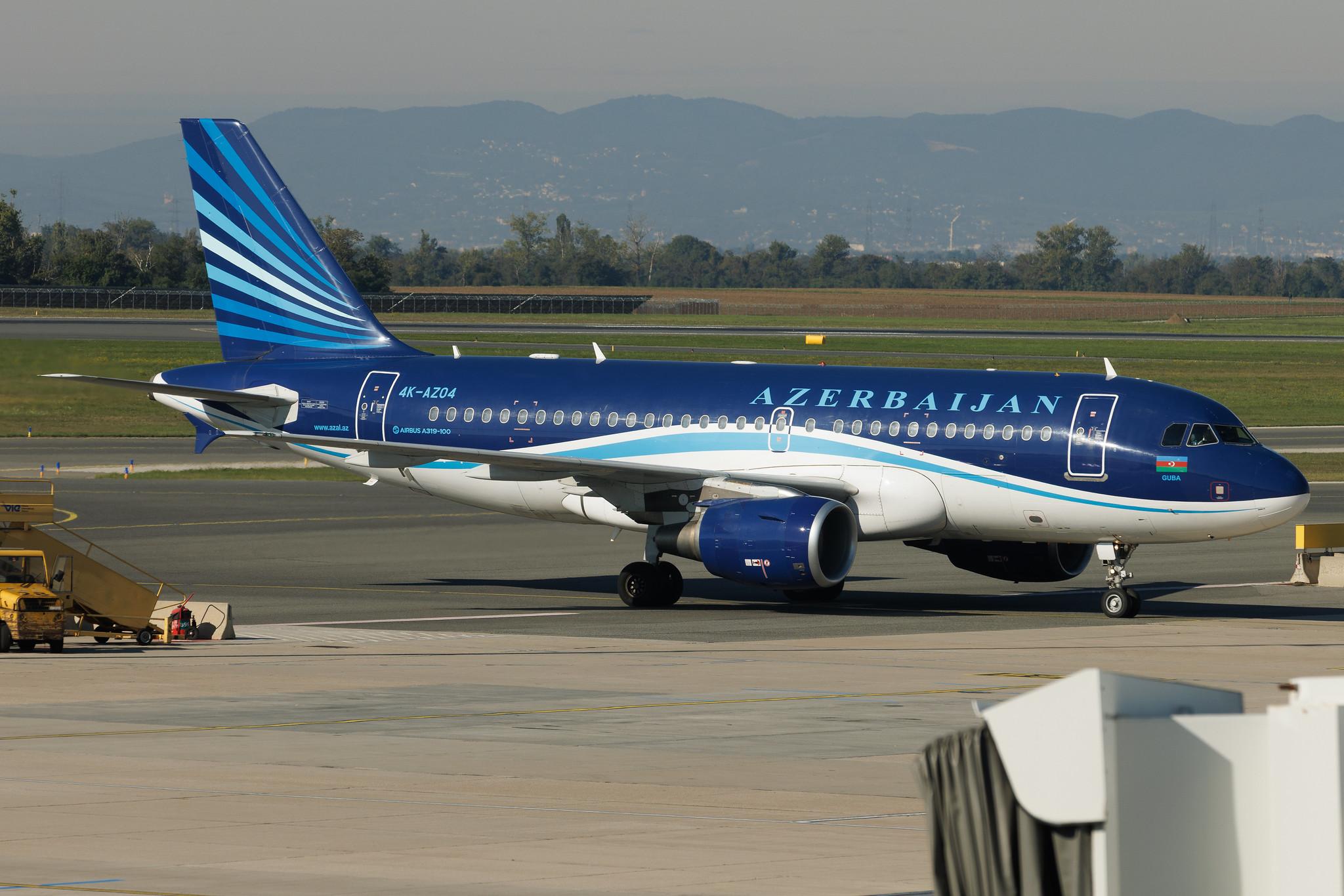Vienna International Airport: Azerbaijan Airlines (J2 / AHY) | Airbus A319-111 A319 | 4K-AZ04 | MSN 02588