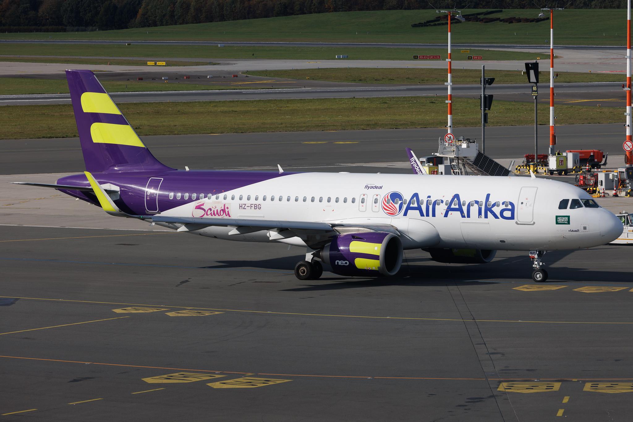 Hamburg Airport: Air Anka (6K / TAH) | Operator: flyadeal | Airbus A320-251N A20N | HZ-FBG | MSN 12053