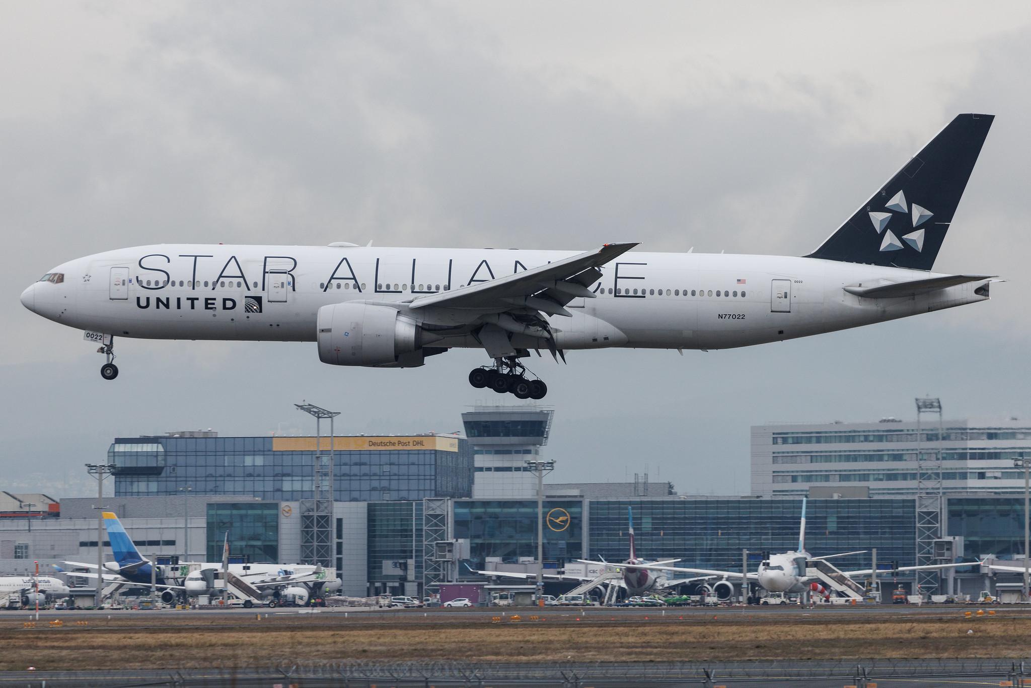 Frankfurt Airport: United Airlines (UA / UAL) | Livery: Star Alliance livery | Boeing 777-224(ER) B772 | N77022 | MSN 39777